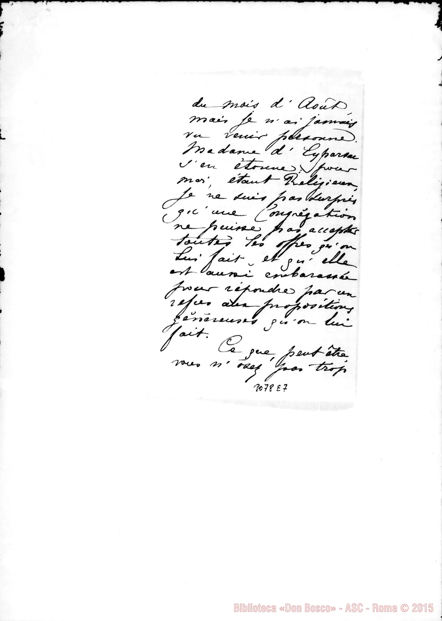 Fotogramma E 7 — Laguelle: Cyprien Boutrais, prieur - Révérend Pére. Chartreuse, 15-01-1894. Autogr. Rua