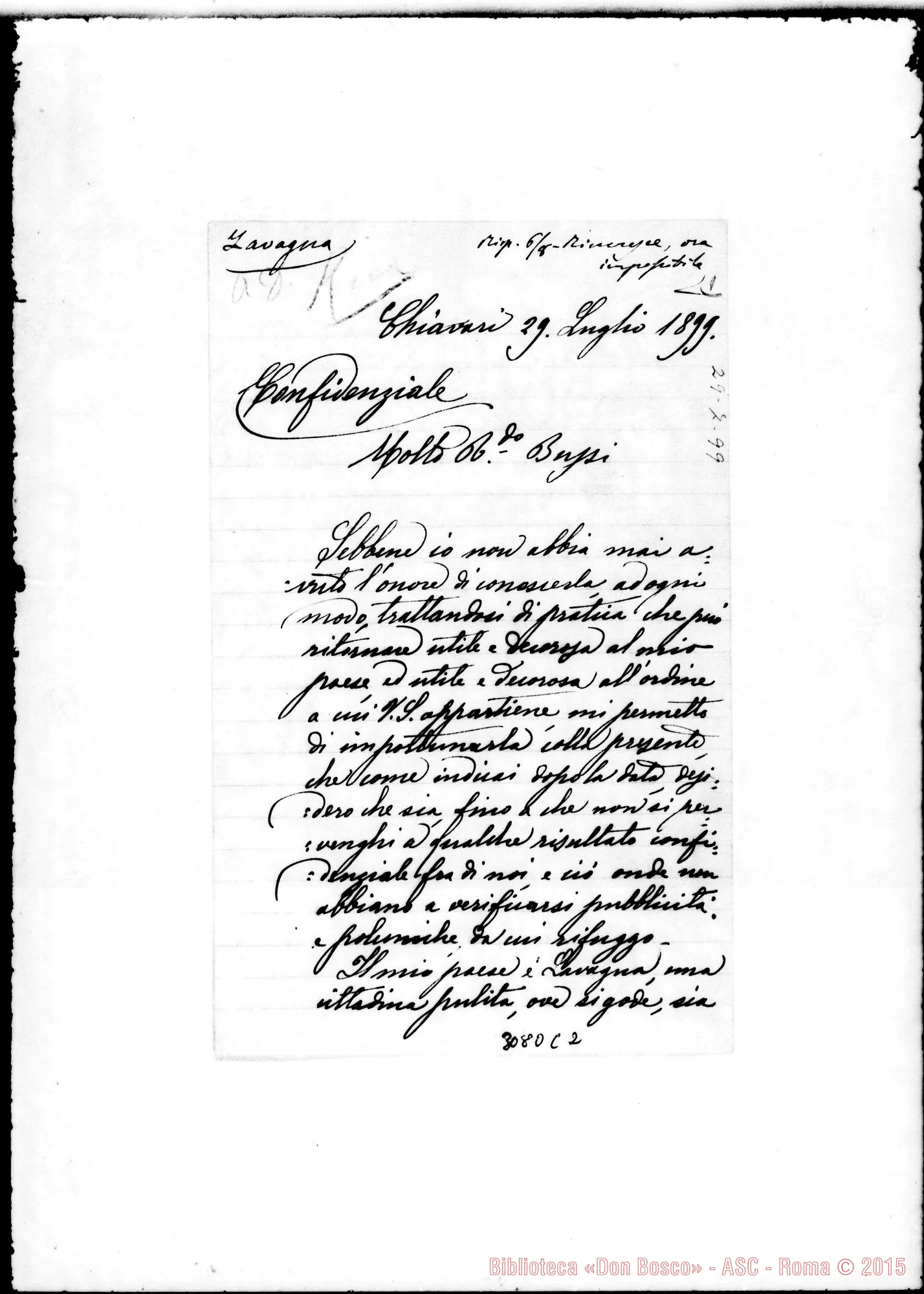 Fotogramma C 2 — Lavagna: Angelo G.B. Monteverde - D. Bussi. Chiavari, 29-07-1899