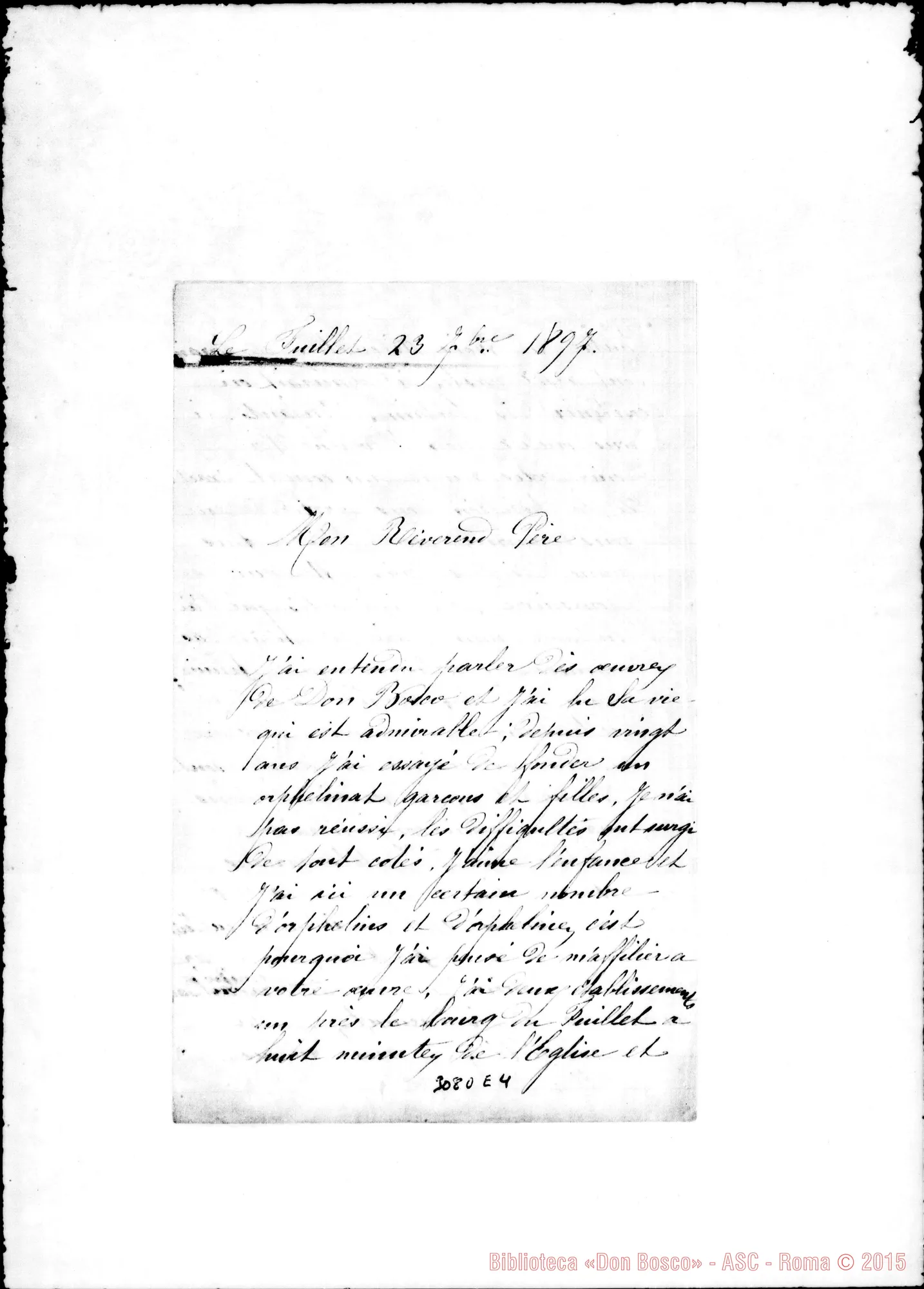 Fotogramma E 4 — Le Fuillet: Ven. Redureau - Révérend Père. Le Fuillet, 23-09-1897