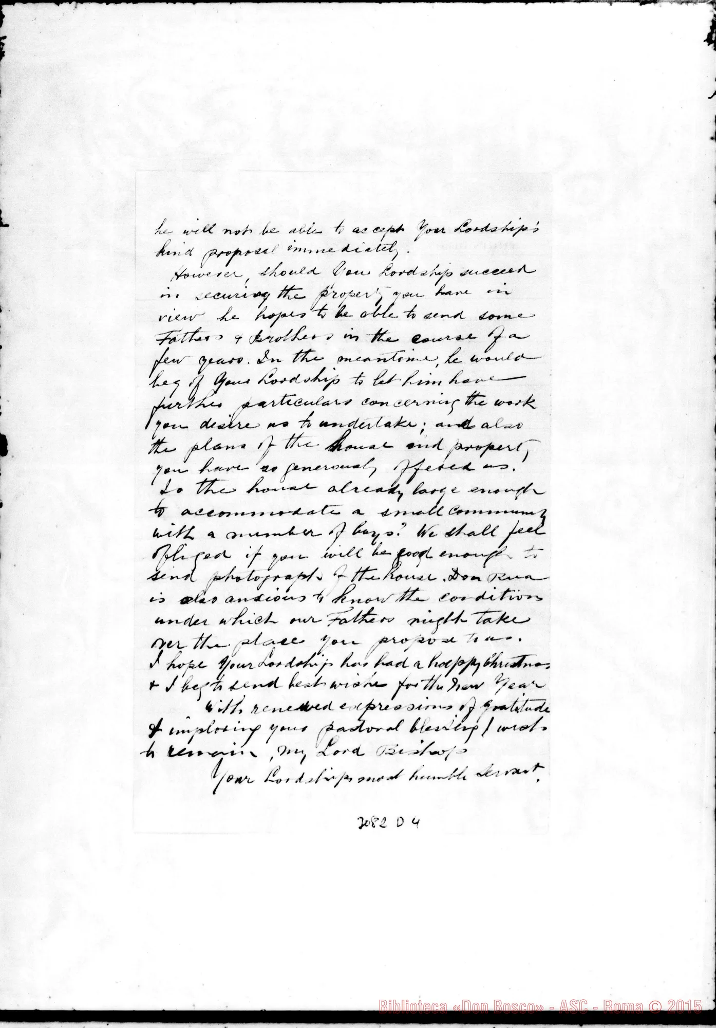 Fotogramma D 4 — Torino risponde al vesc. Giovanni Clency. Minuta di lettera