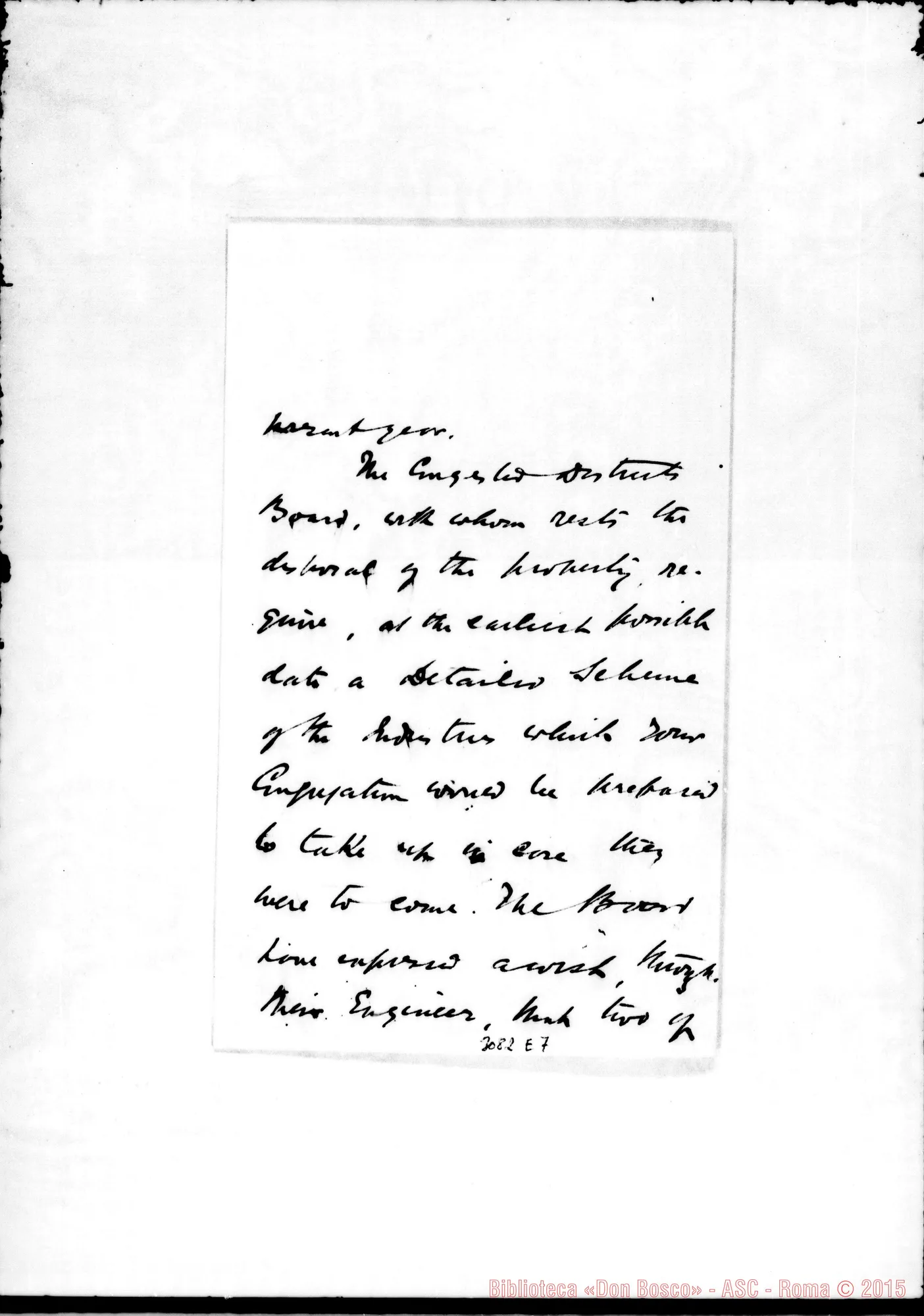 Fotogramma E 7 — Giovanni Clancy, vesc. - D. Rua. Sligo, 24-02-1903. Traduzione. Autogr. Rua