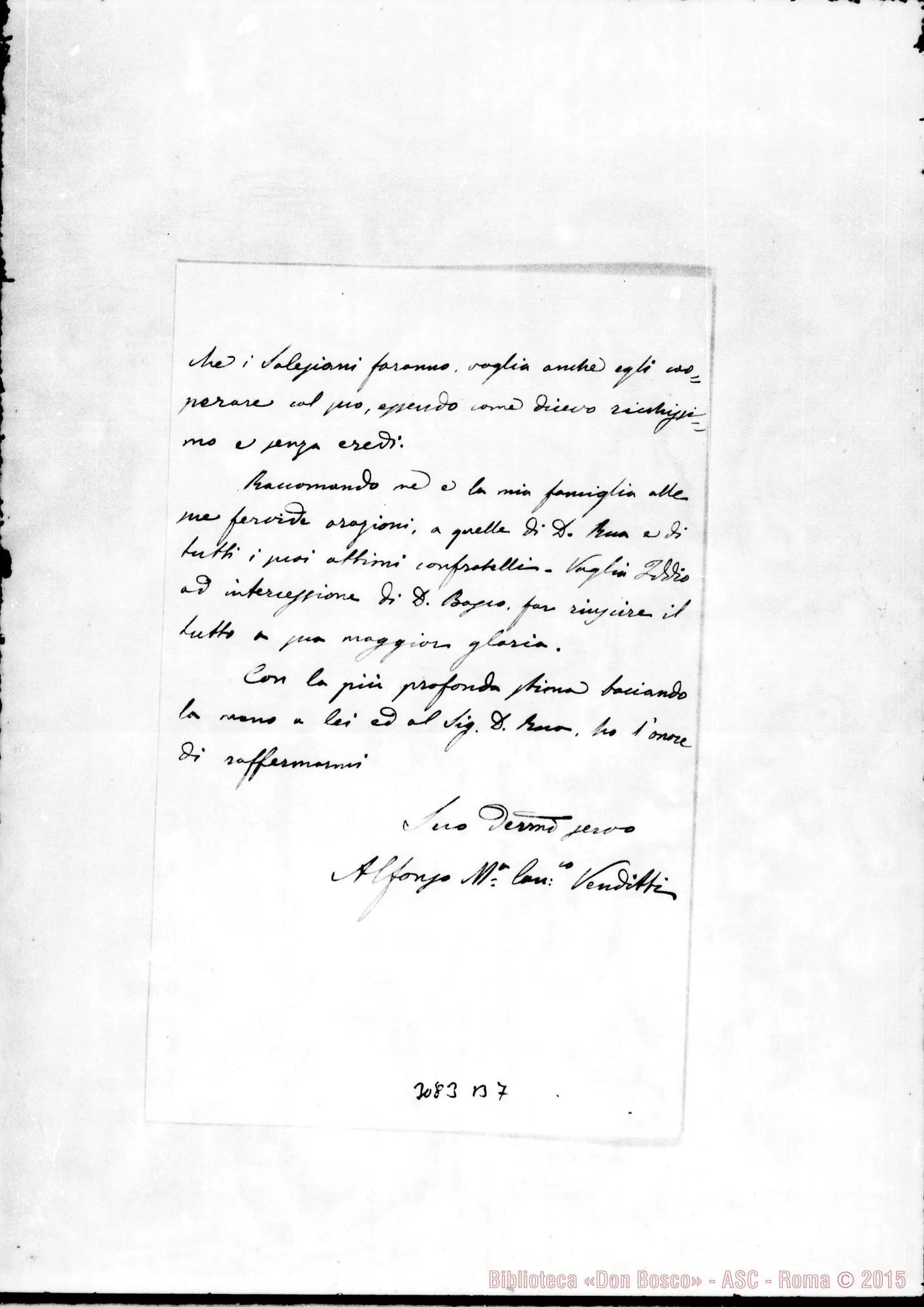 Fotogramma B 7 — Alfonso Venditti, can. - D. Durando. Lucera, 2-03-1900
