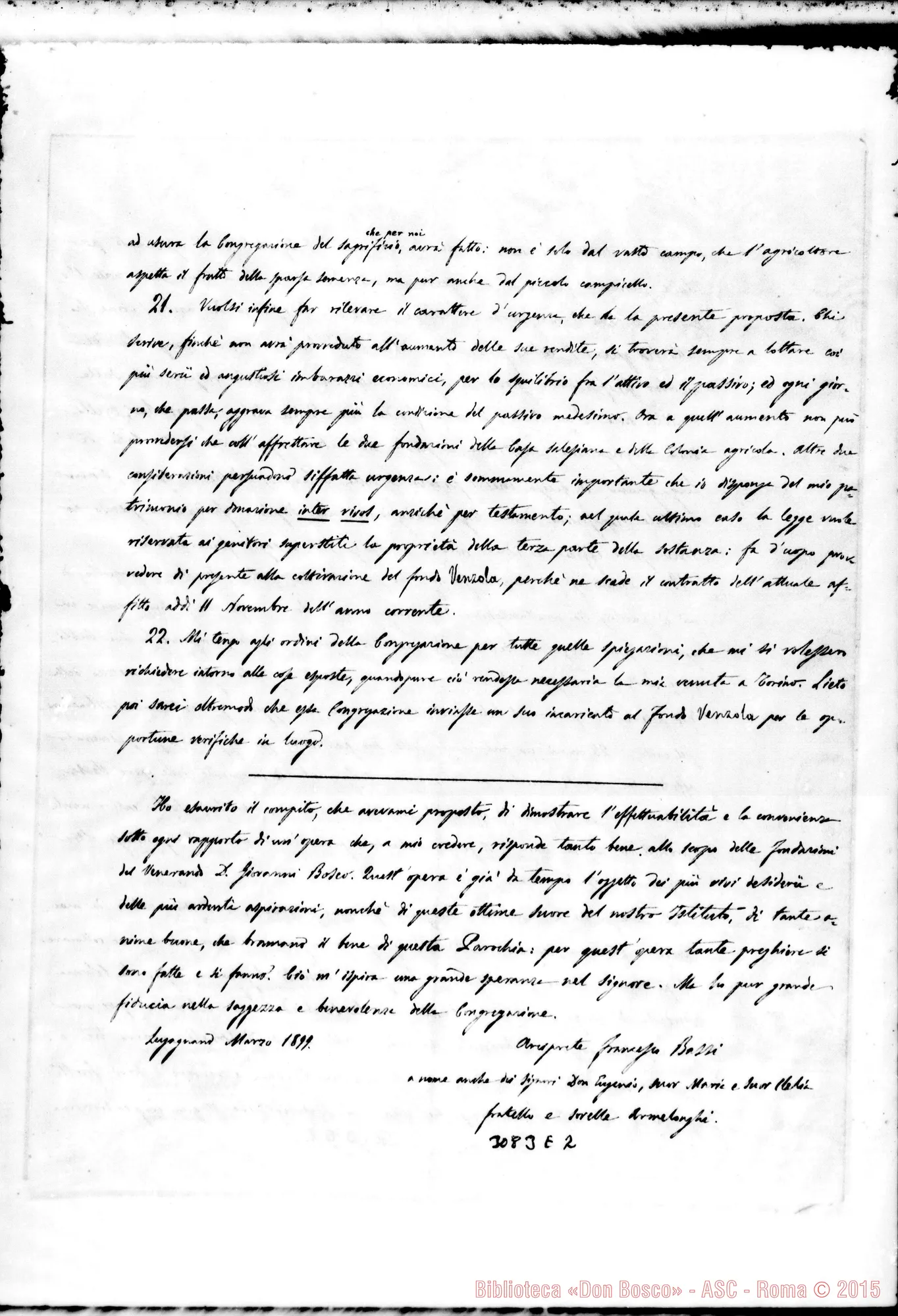 Fotogramma E 2 — Altra bozza di convenzione, 1899. Firma: Fratelli Armelonghi