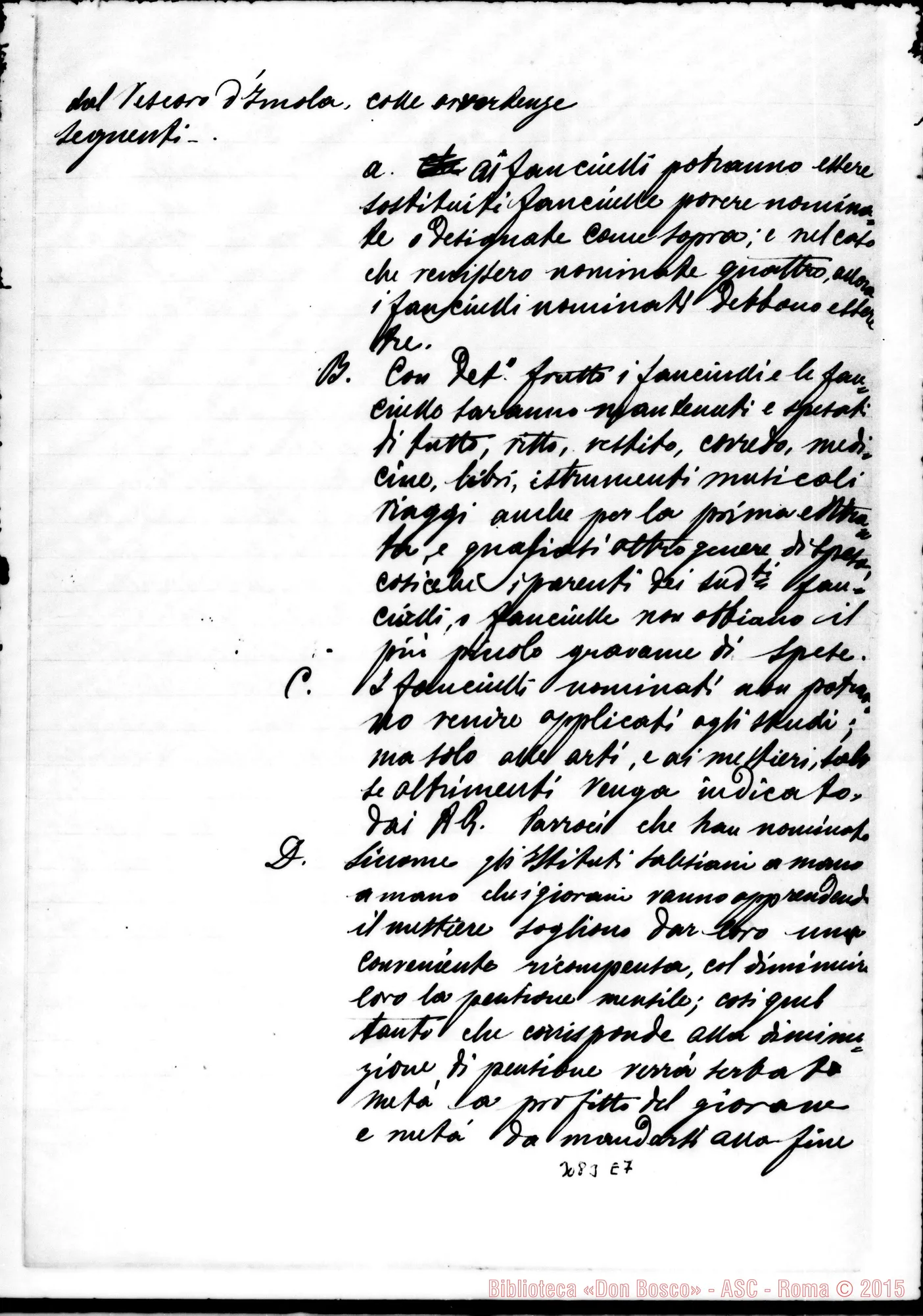 Fotogramma E 7 — Lascito A D. Rua: minuta ms. con correzioni