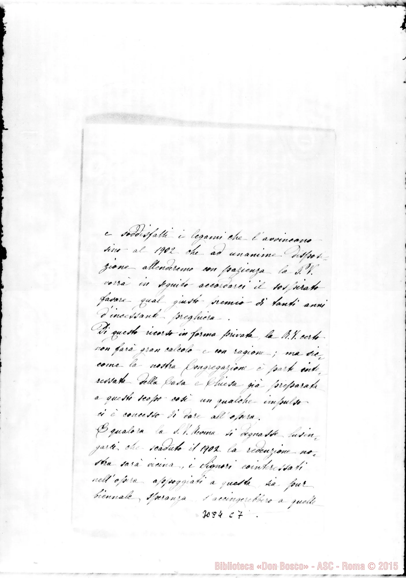 Fotogramma C 7 — Superiora della Casa di Lussino - Rev.mo. Lussinpiccolo, 10-12-1899