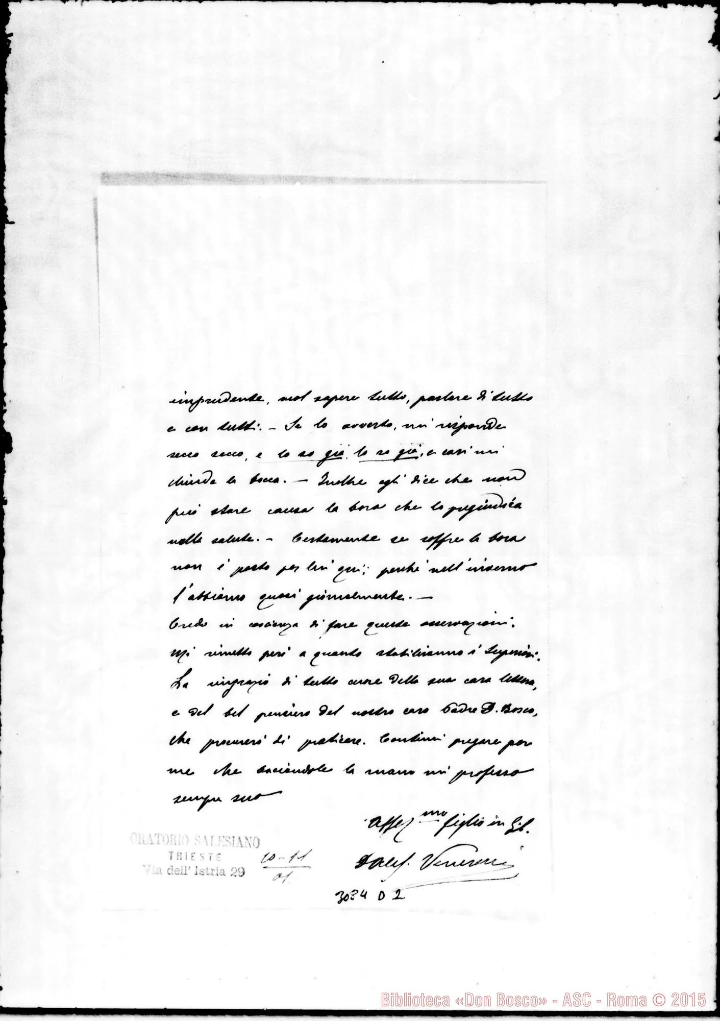 Fotogramma D 2 — D. Veronesi Mosè - D. Rua. Trieste, 10-11-1901