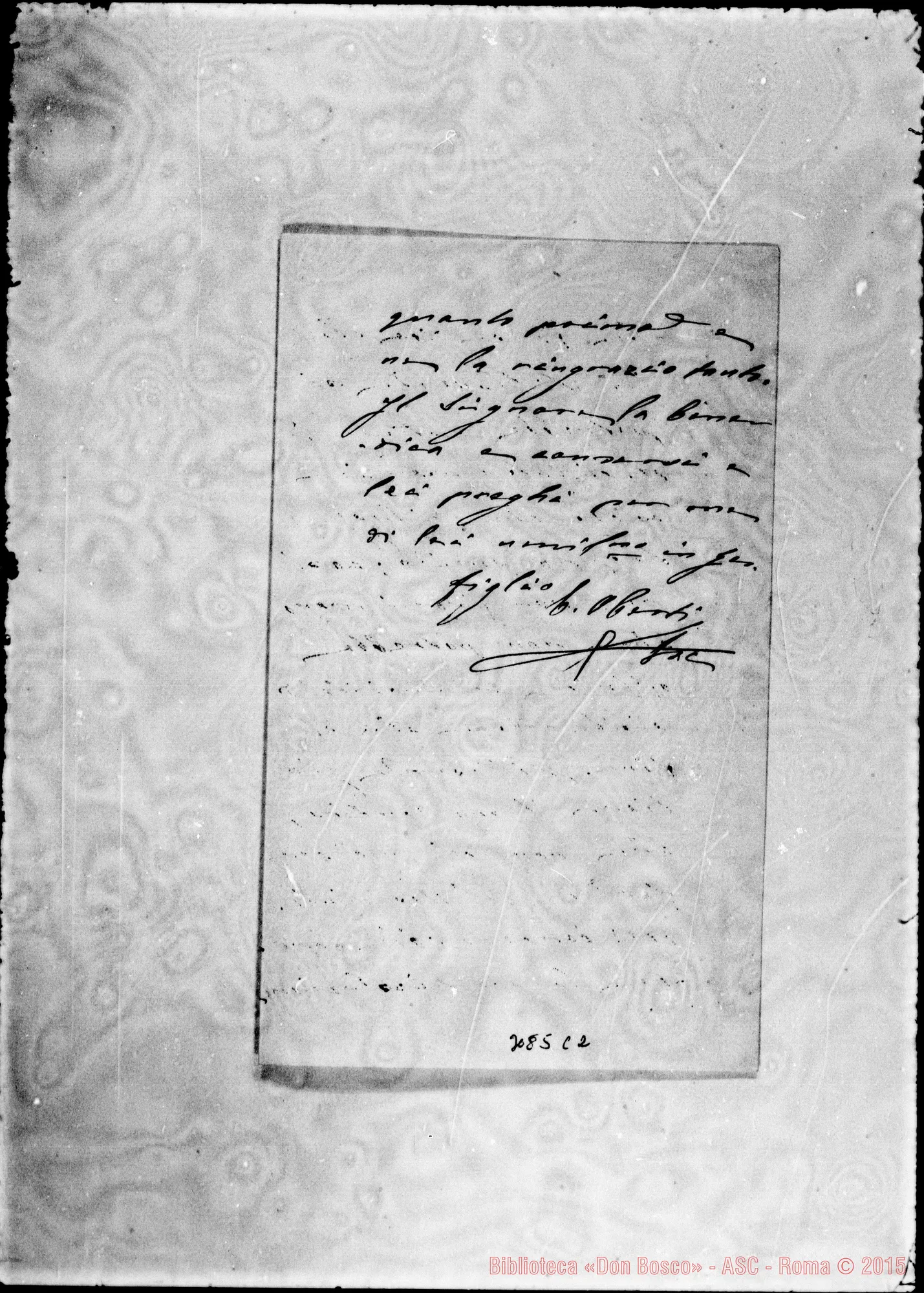 Fotogramma C 2 — D. Ernesto Oberti - D. Rua. Madrid, 30-06-1902. Autogr. Rua