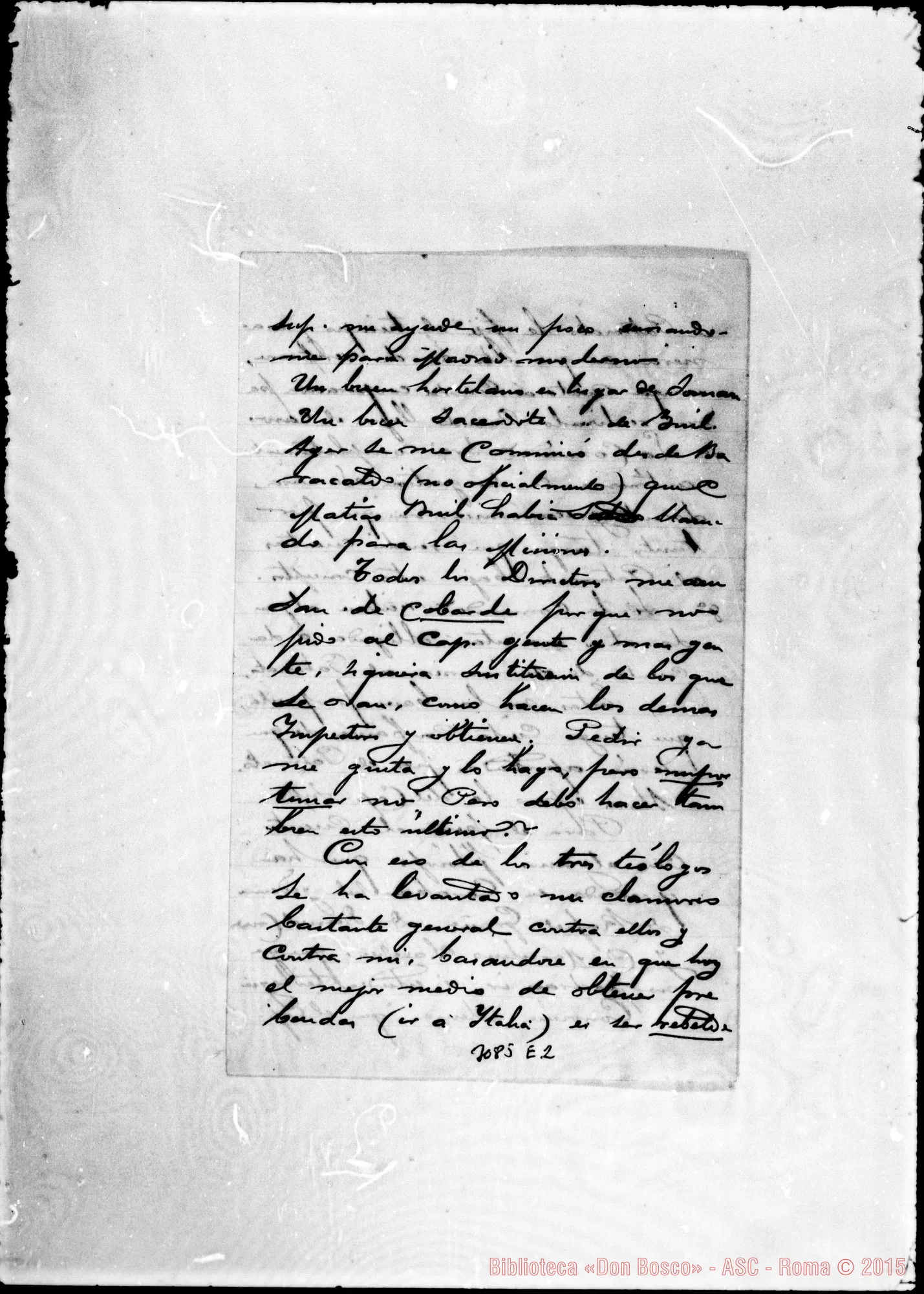 Fotogramma E 2 — D. Ramón Zabalo - D. Rinaldi. Madrid, 29-09-1908. Autogr. Rinaldi