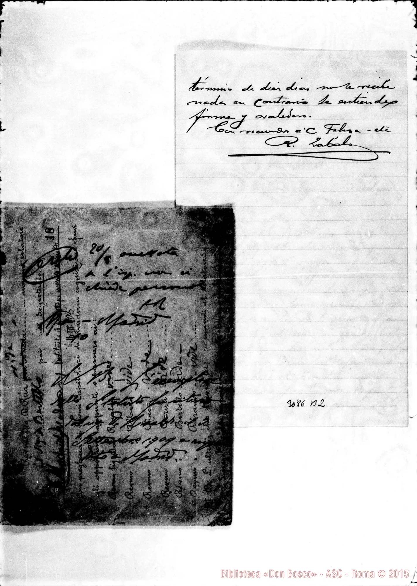 Fotogramma B 2 — D. Zabalo - D. Rufino A. Brochin. Madrid, 4-03-1910 Malines: Cfr. Anversa