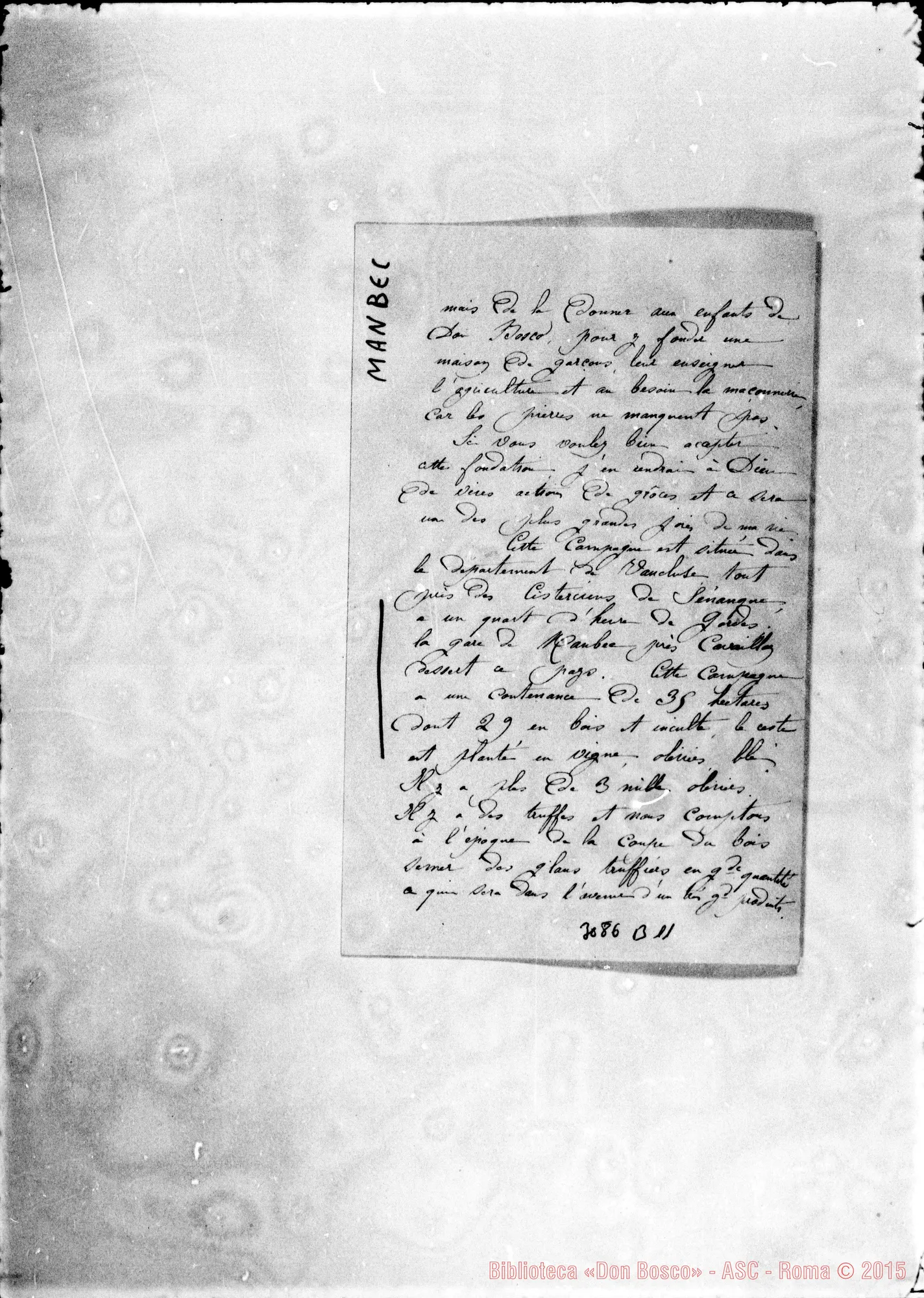Fotogramma B 11 — Manbec: Per una scuola agricola. 1898
