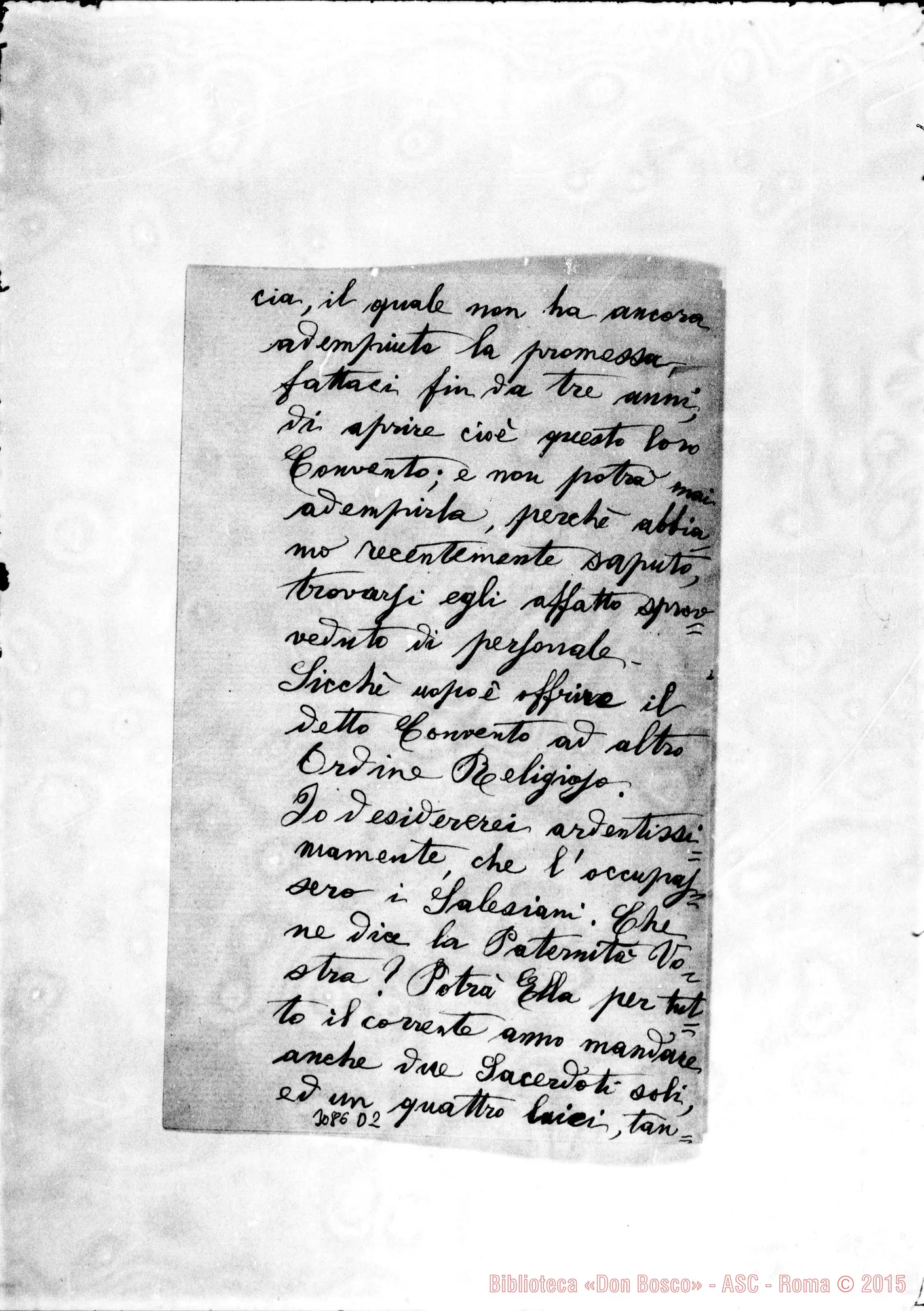 Fotogramma D 2 — D. Giuseppe Digiaco, sac. - Rev.mo Sig.. Manduria, 30-07-1893