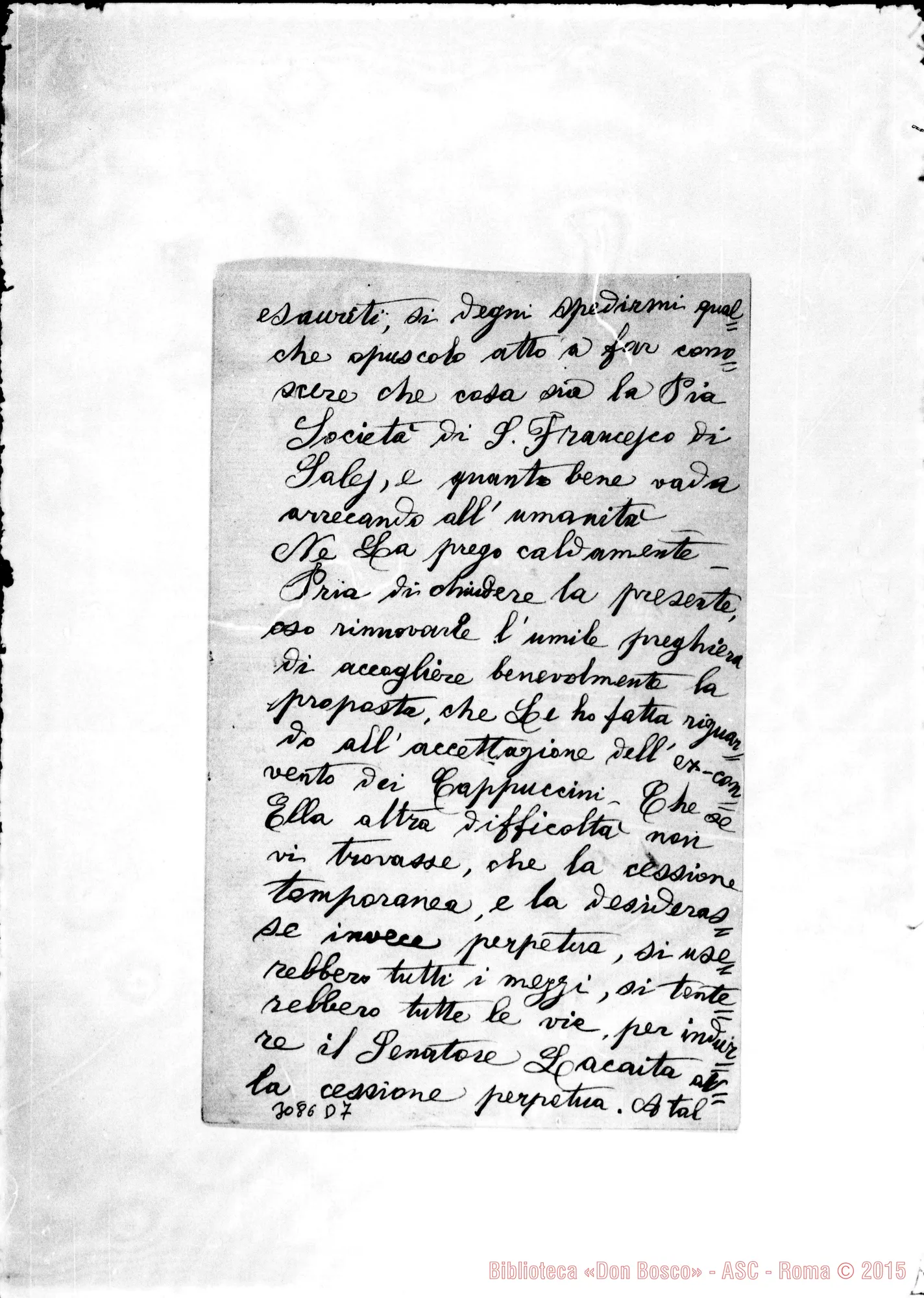 Fotogramma D 7 — D. Giuseppe Digiaco, sac. - Rev.mo Sig.. Manduria, 30-07-1893