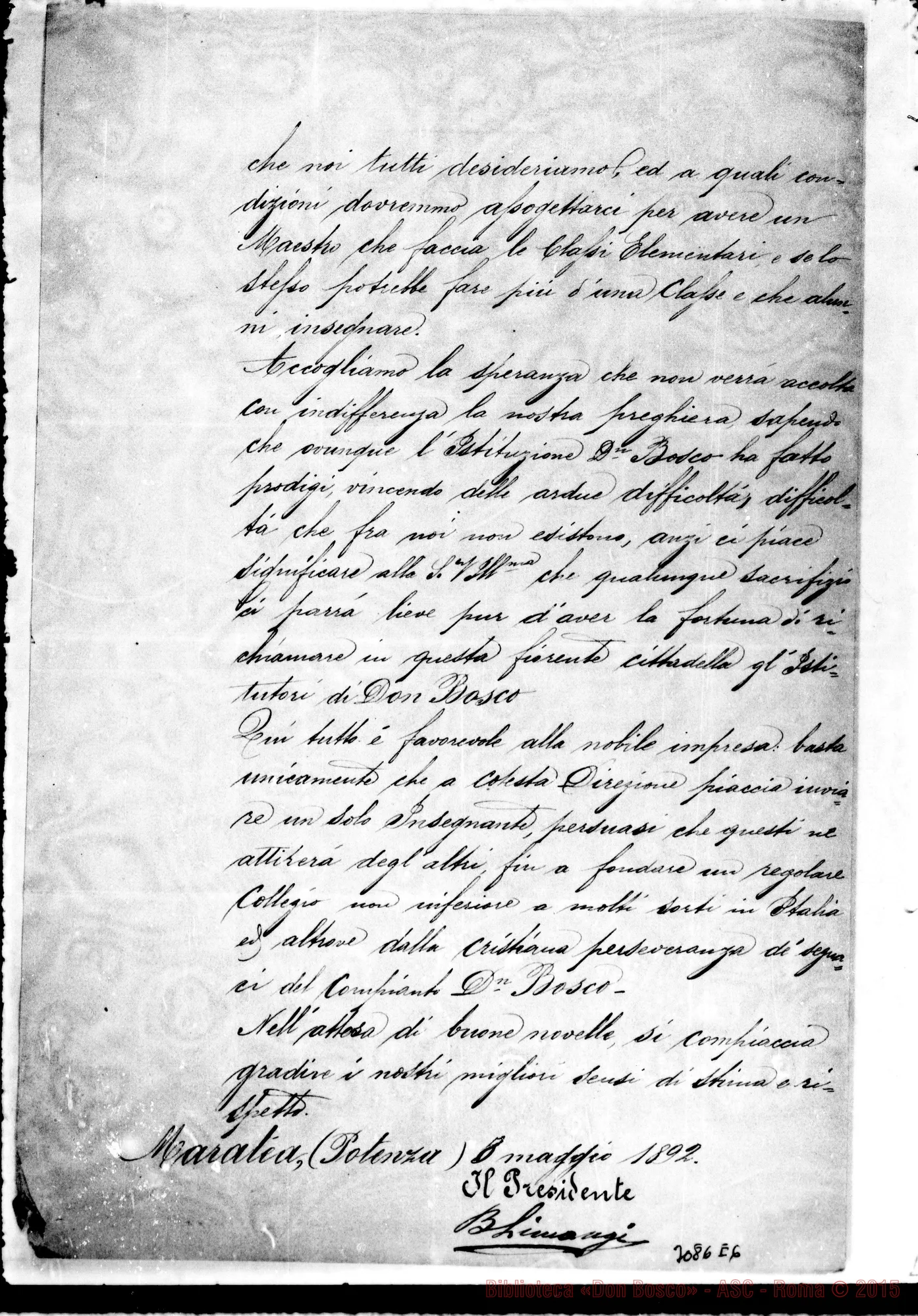 Fotogramma E 6 — Maratea: Società Operaia - D. Rua. Maratea (Potenza), 8-05-1892