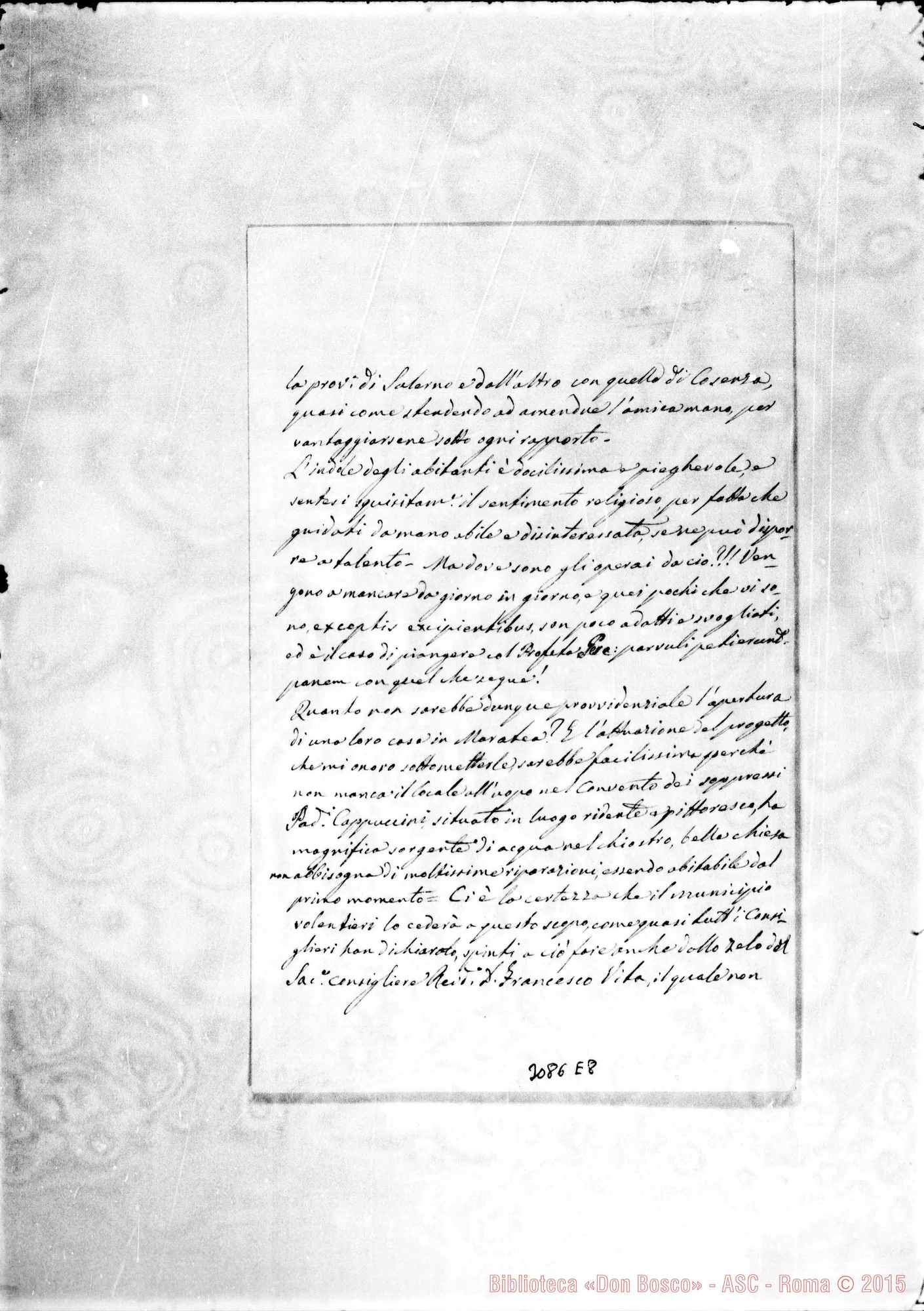 Fotogramma E 8 — 7.. Gennaro Buraglia, monsignore - D. Rua. Maratea, 30-08-1895