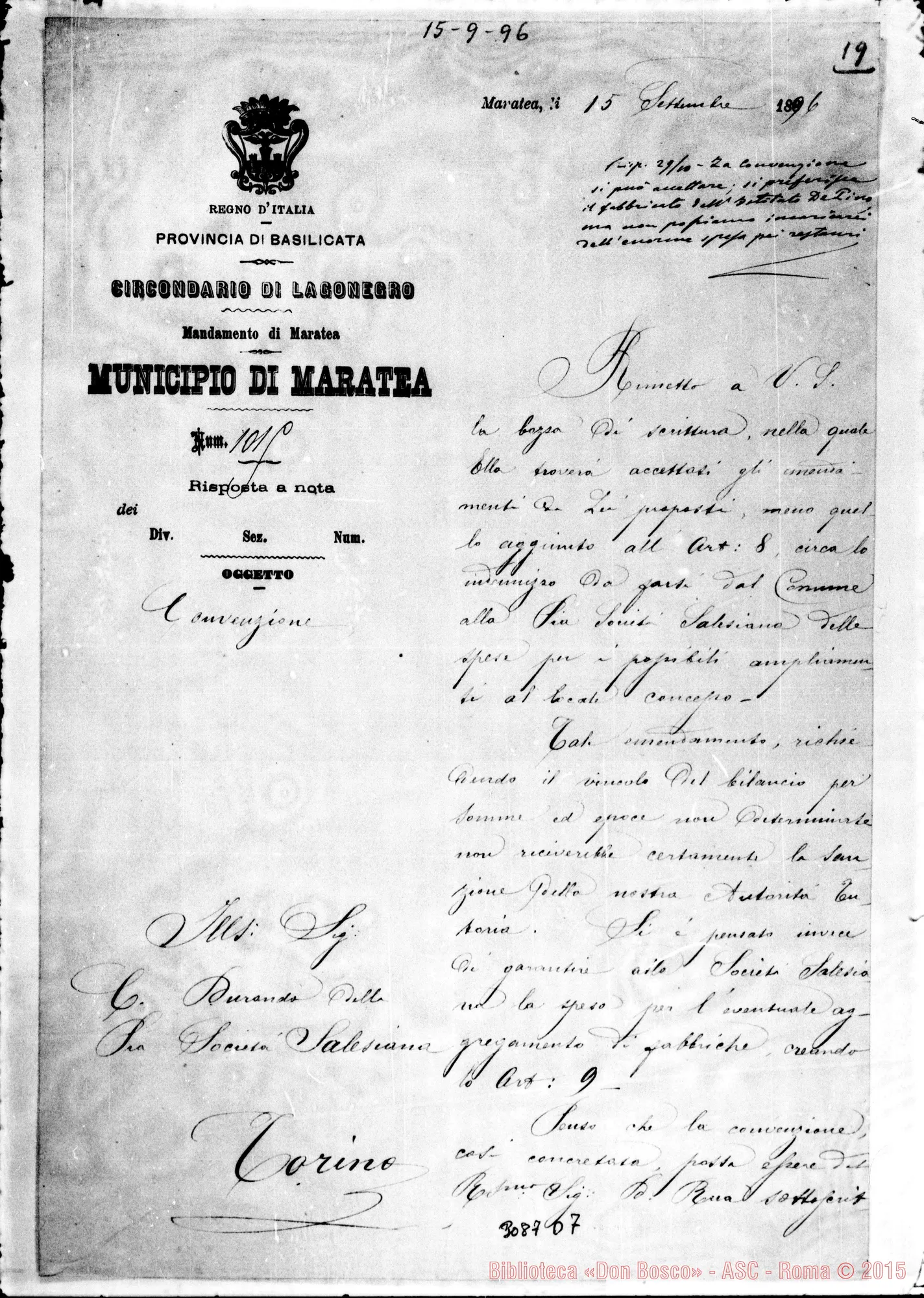 Fotogramma D 7 — Dott. Passeri, sindaco - D. Durando. Maratea, 15-09-1896