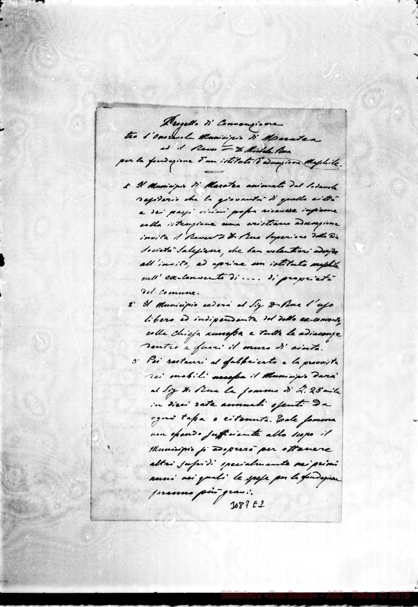 Fotogramma E 2 — Progetto di convenzione