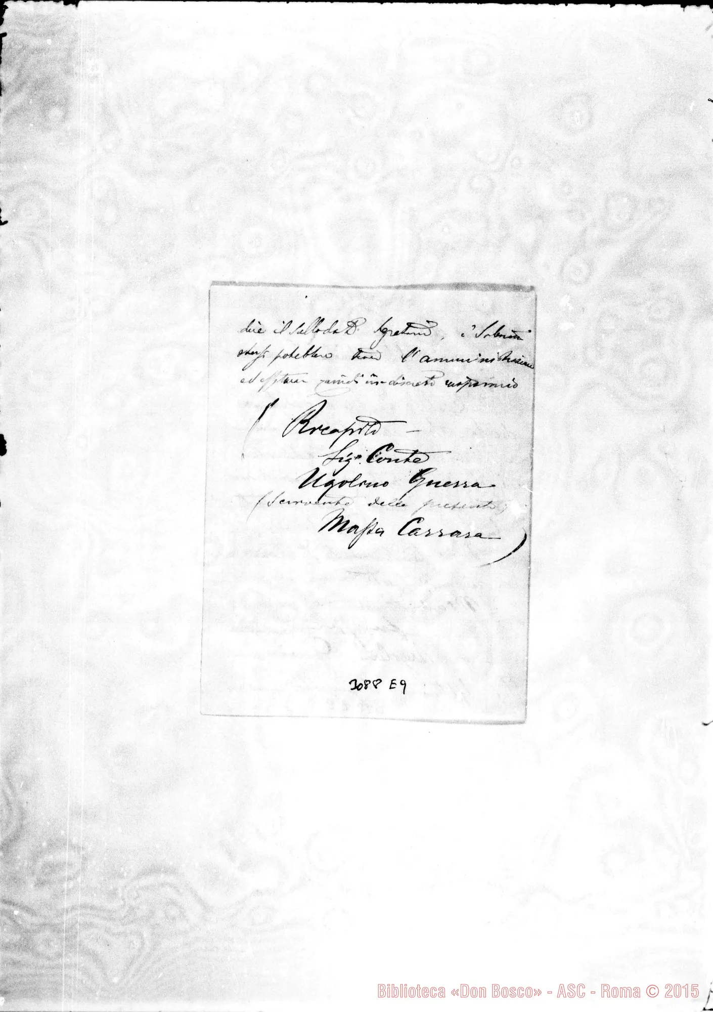 Fotogramma E 9 — Ugolino Guerra - D. Rua. Massa Carrara, 12-09-1897