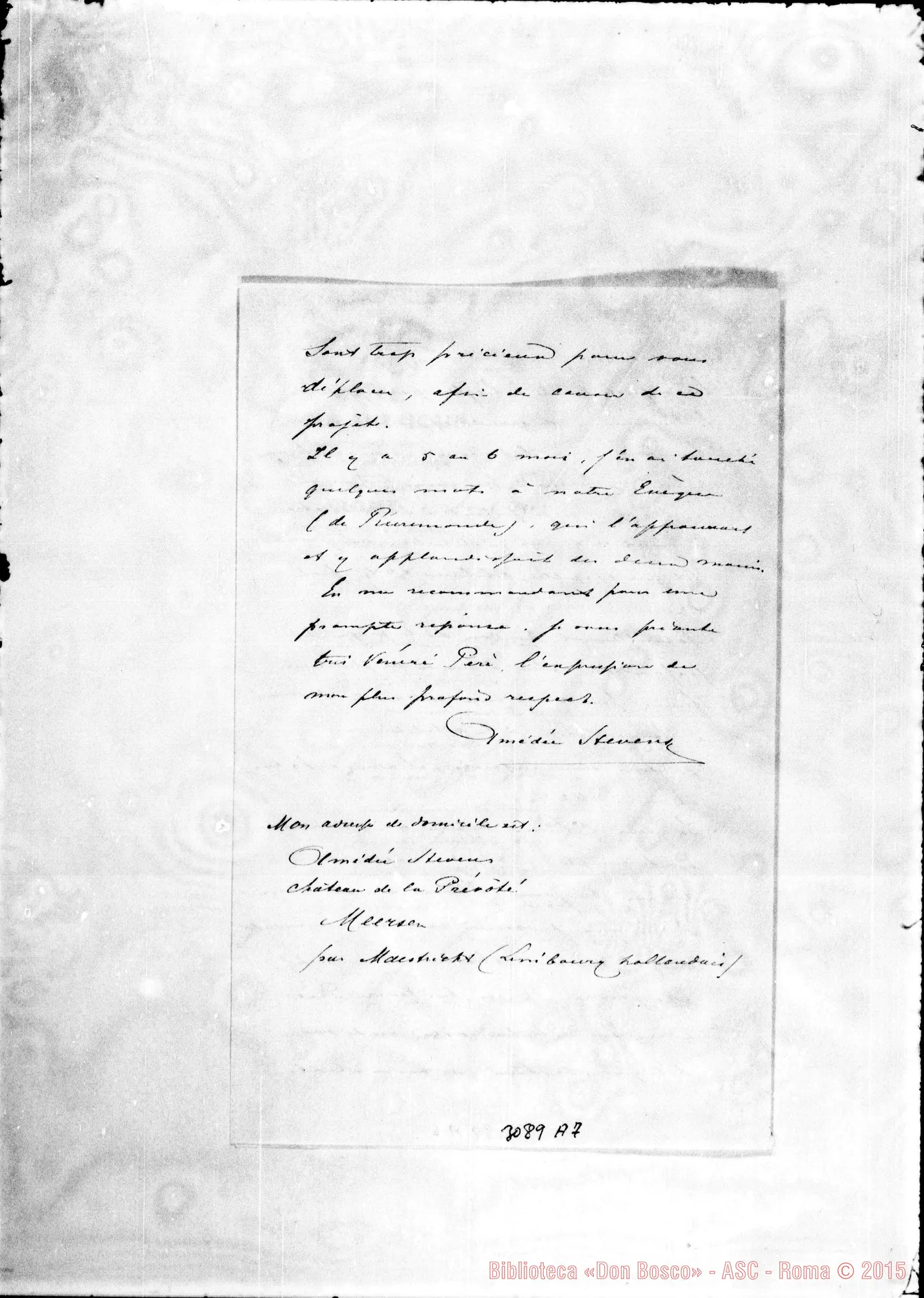 Fotogramma A 7 — Meersen (Olanda): Amédée Stevens - Révérend Pére. Roma, 16-04-1903