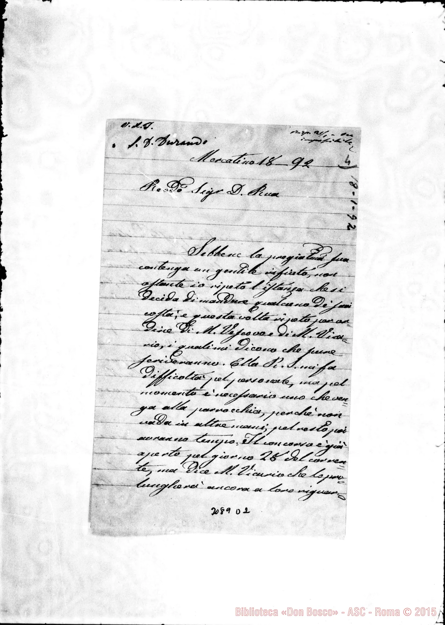 Fotogramma D 2 — Olimpia Mattei - D. Rua. Mercatino, 18-01-1892