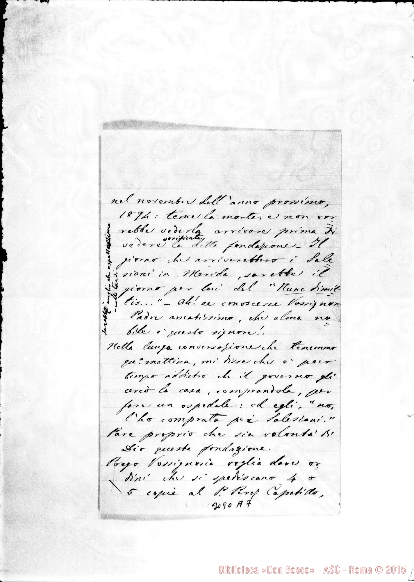Fotogramma A 7 — Rafael Piperni - D. Rua. Puerto Progreso, 12-05-1893. Autogr. Rua