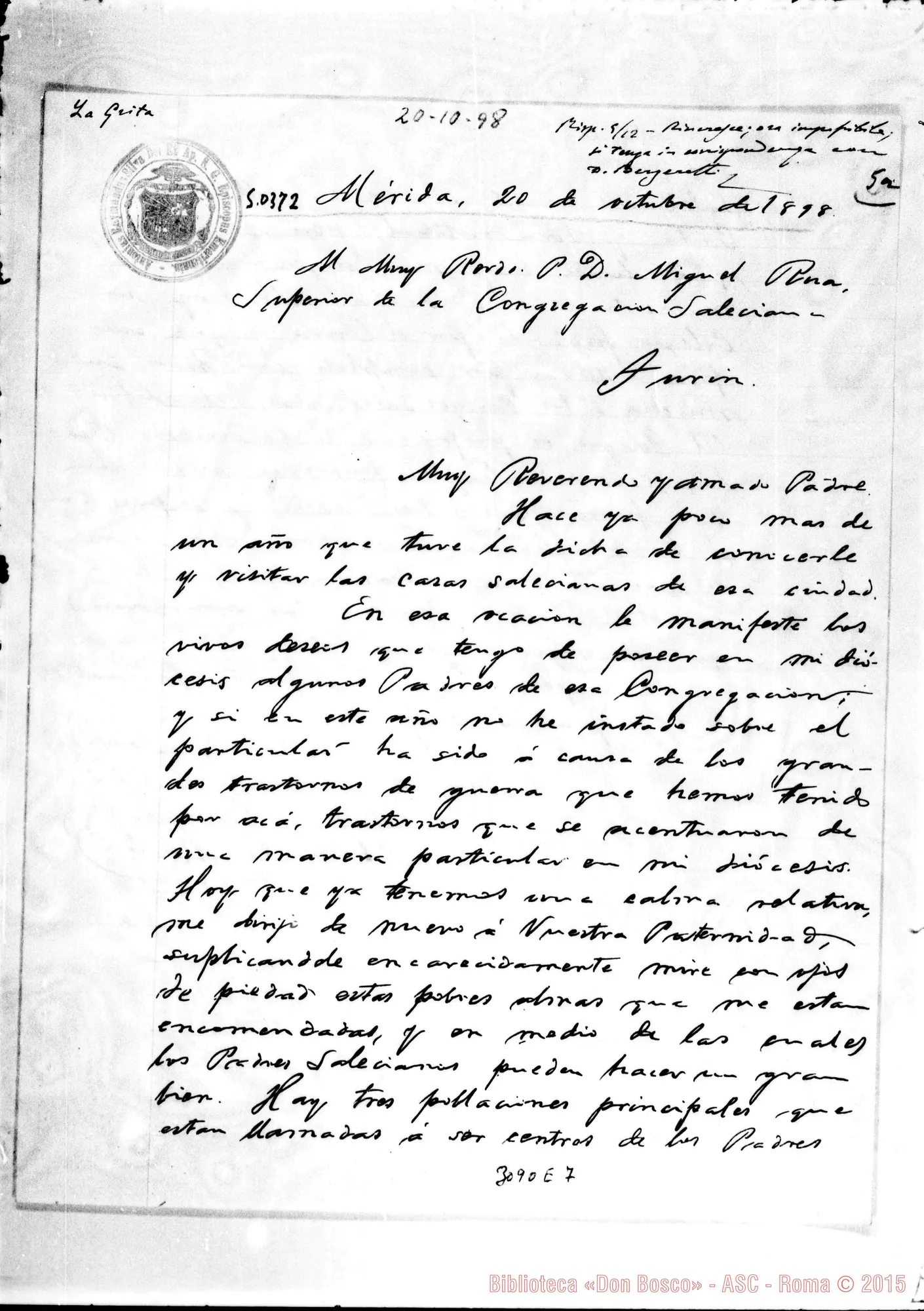 Fotogramma E 7 — Román Lovera, vesc. - D. Rua. Mérida, 20-10-1898