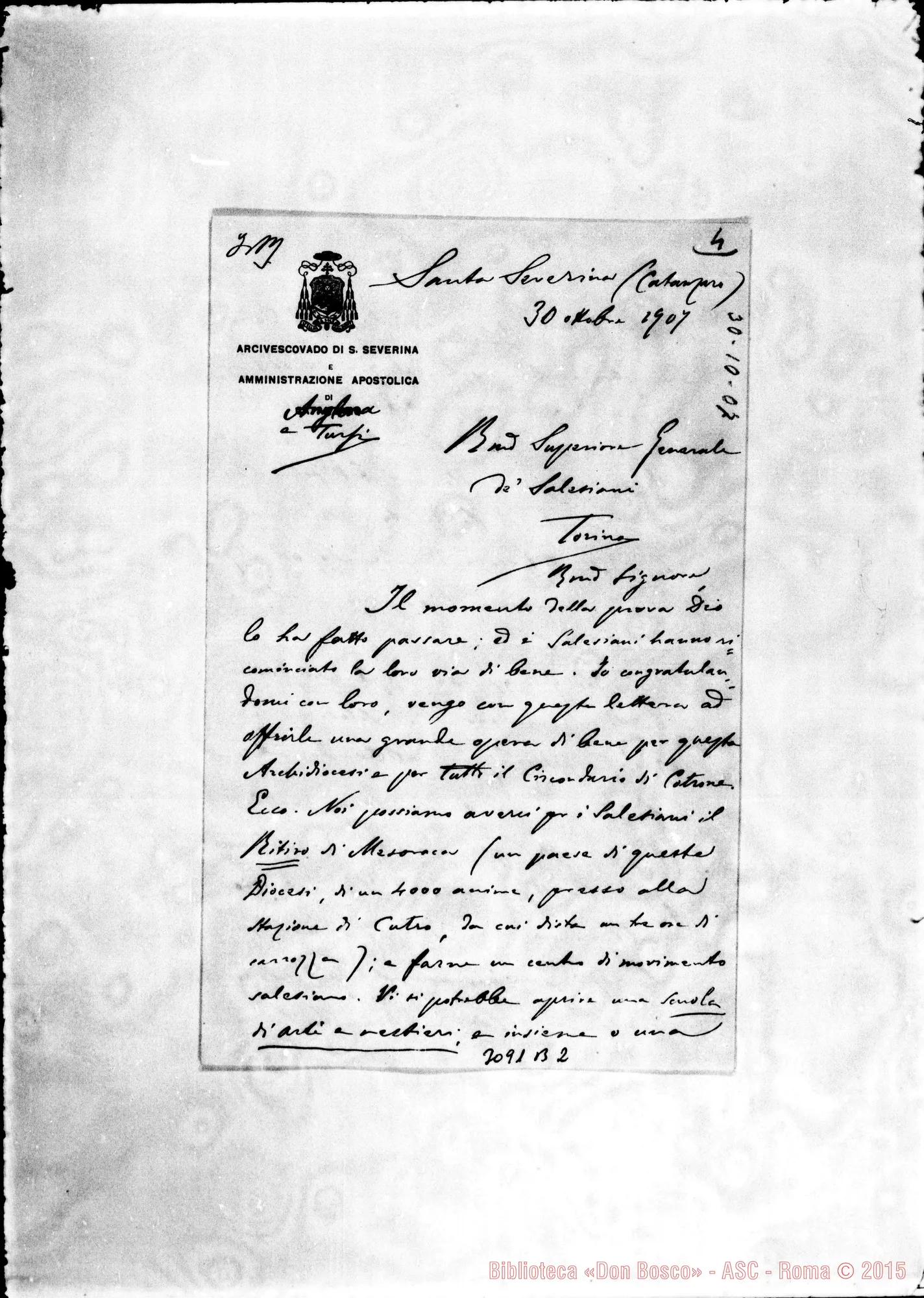 Fotogramma B 2 — Carmelo Pujia, arciv. - D. Rua. S.ta Severina, 30-10-1907