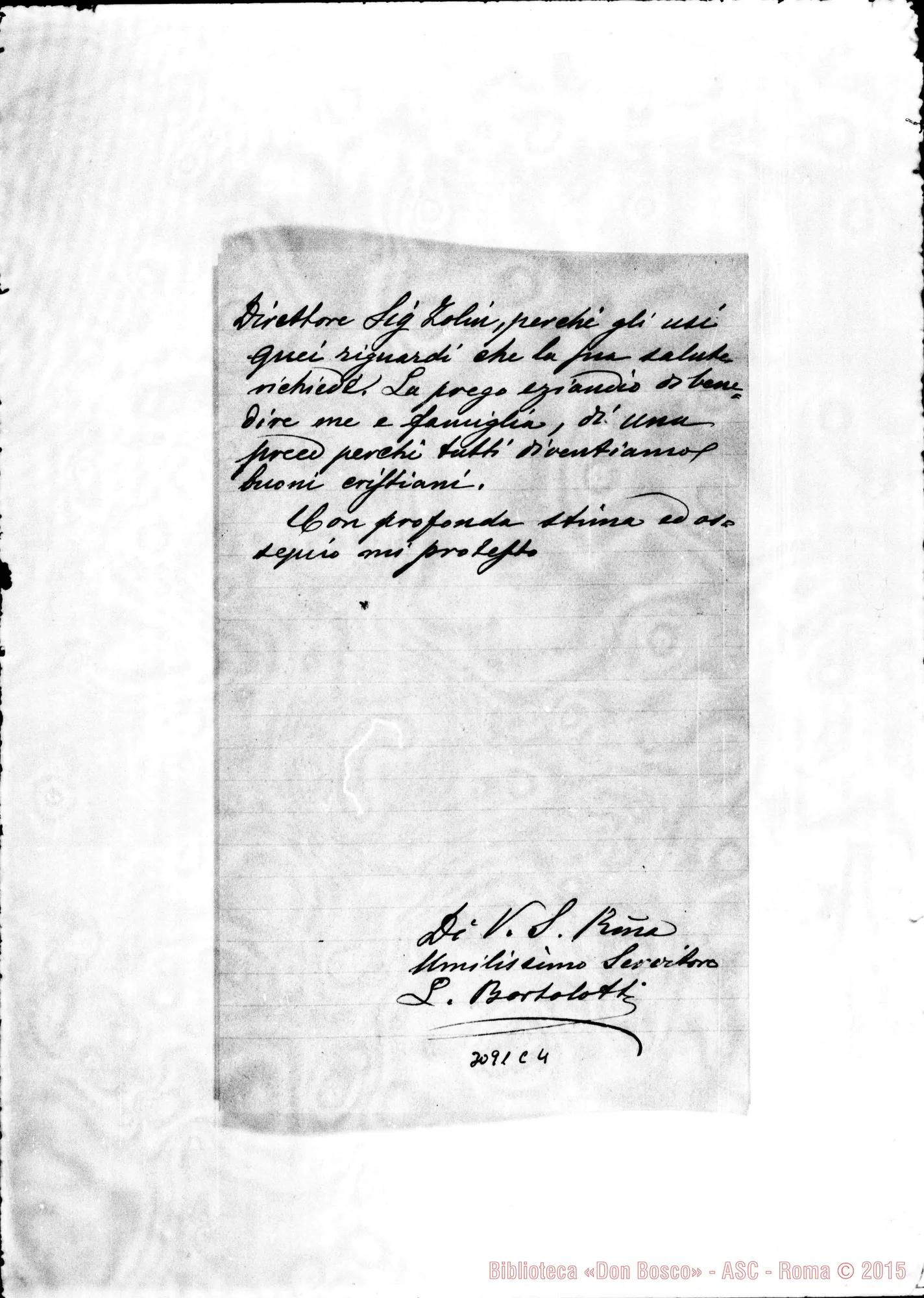 Fotogramma C 4 — Miañe: L. Bortolotti - Ill.mo Sig.. Miane (Treviso), 24-04-1903