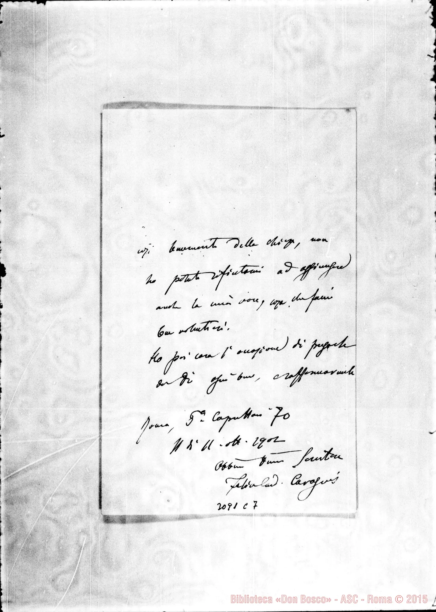 Fotogramma C 7 — Migliarino: Cavagnis Felice, card. - D. Rua, 1’ 11-10-1902
