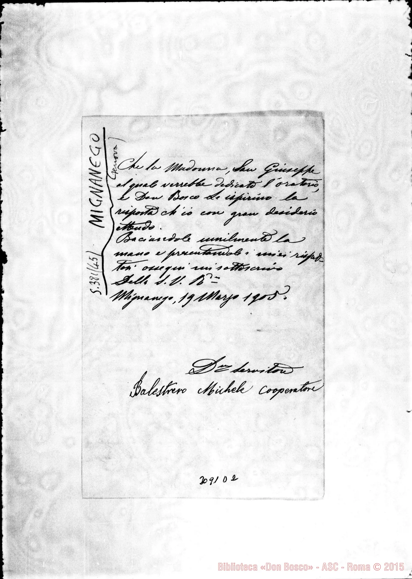 Fotogramma D 2 — Mignanego: Balestrerò Michele, coop. - D. Rua. Mignanego, 19-03-1905