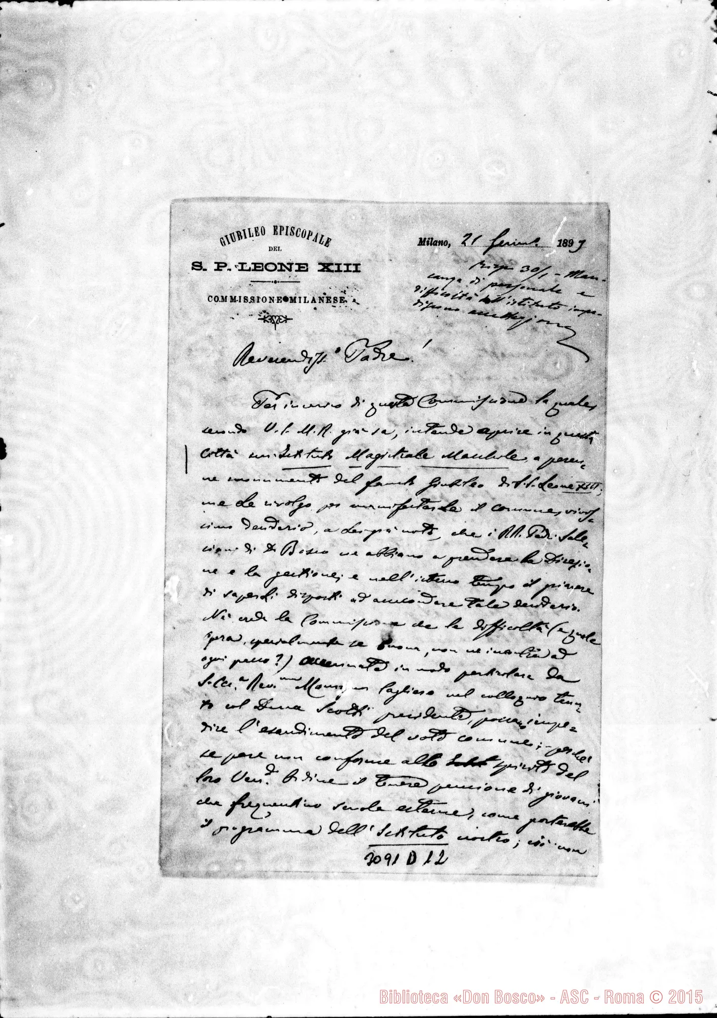 Fotogramma D 12 — Rodolfo Dosi - D. Rua. Milano, 21-01-1893