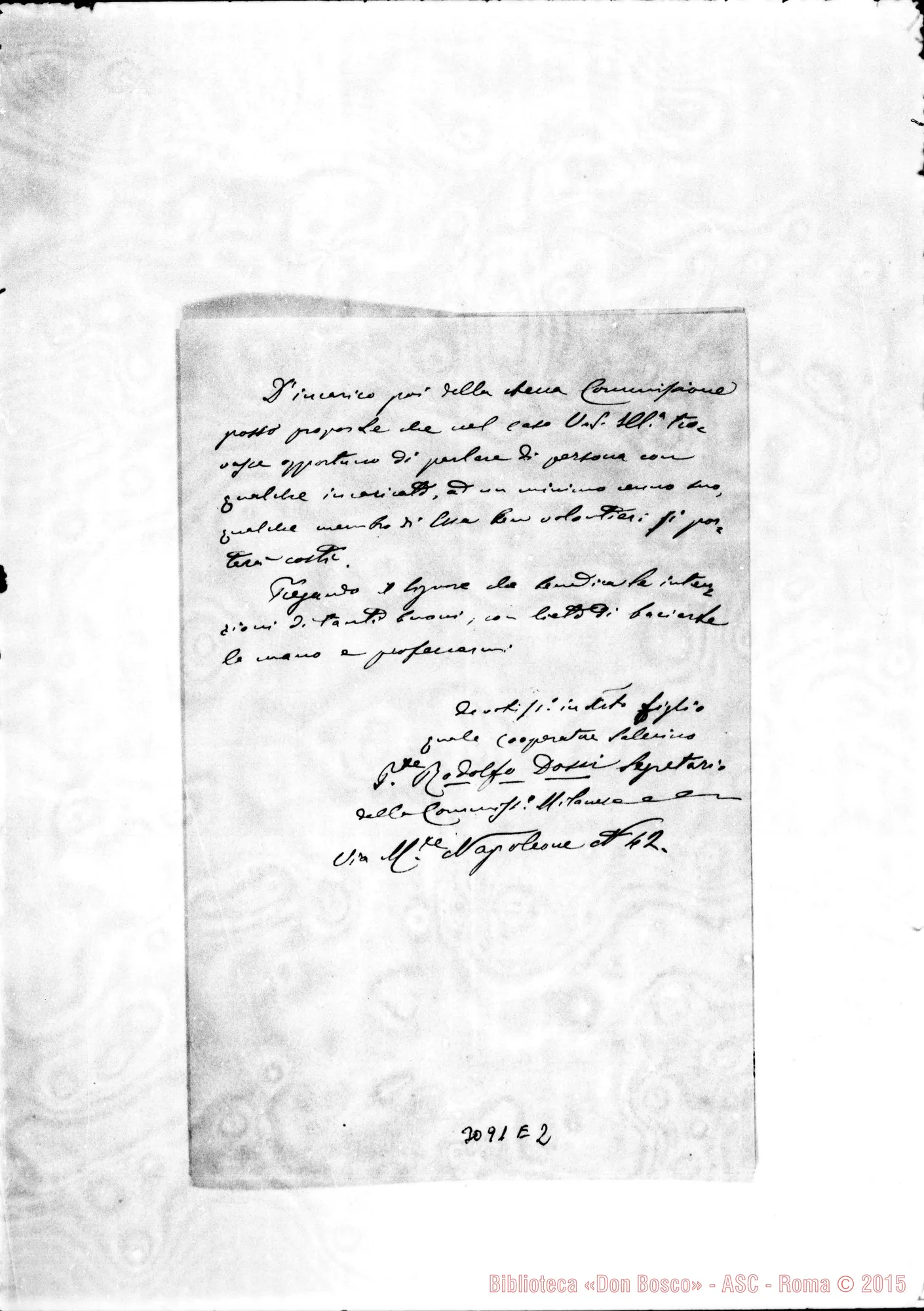 Fotogramma E 2 — Rodolfo Dosi - D. Rua. Milano, 21-01-1893