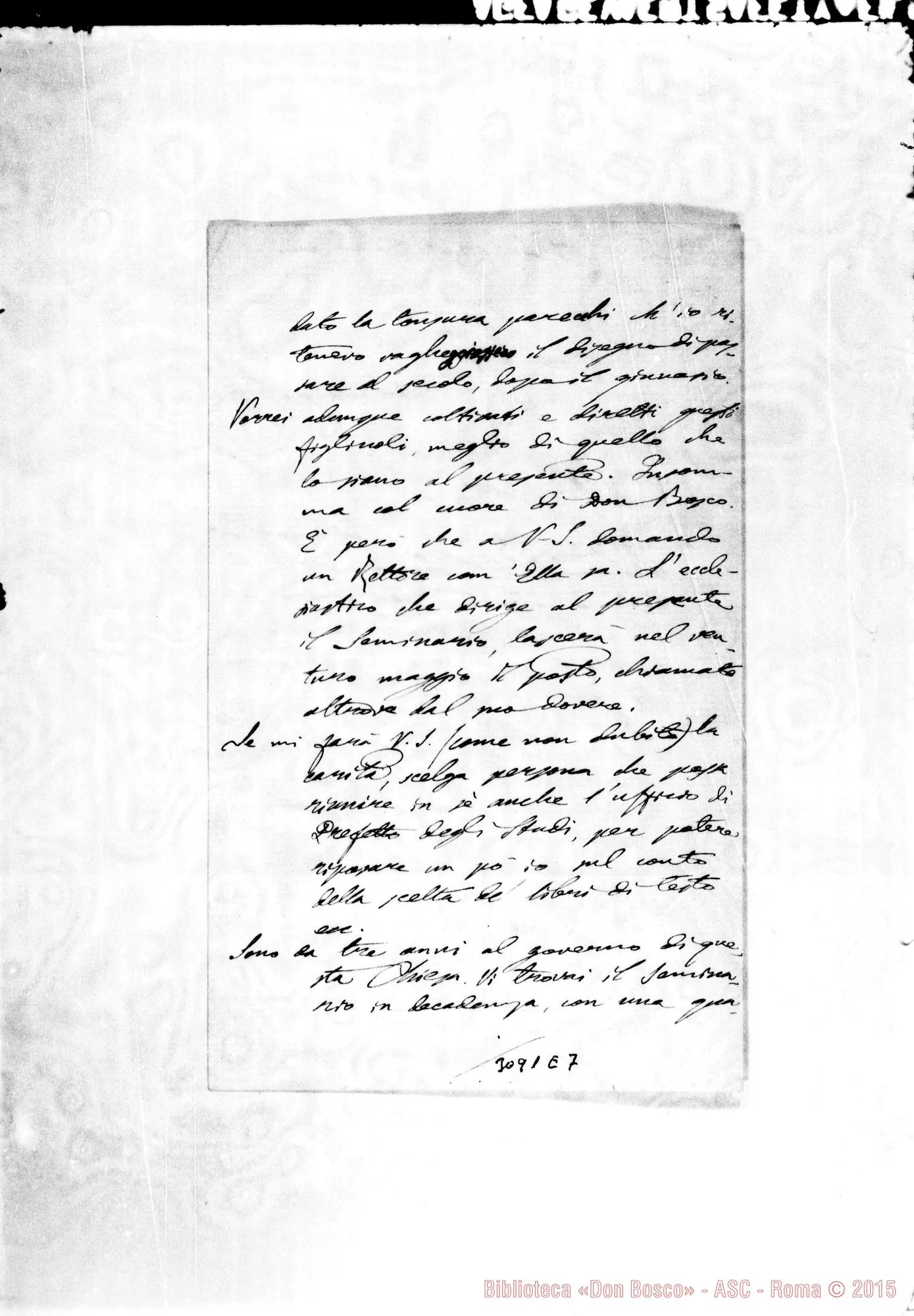 Fotogramma E 7 — Mileto: Antonio de Lorenzo, vesc. di Mileto - D. Rua. Mar. 1892. Autogr. Rua