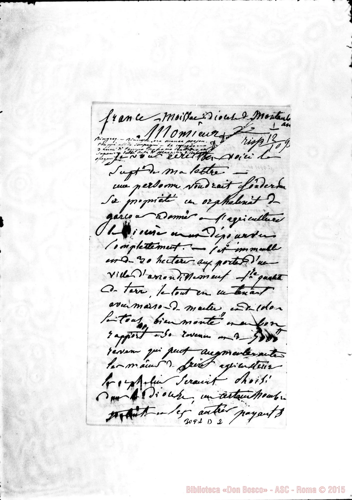 Fotogramma D 2 — Moissac: Fouzac - Monsieur. Risposto il 12-10-1893