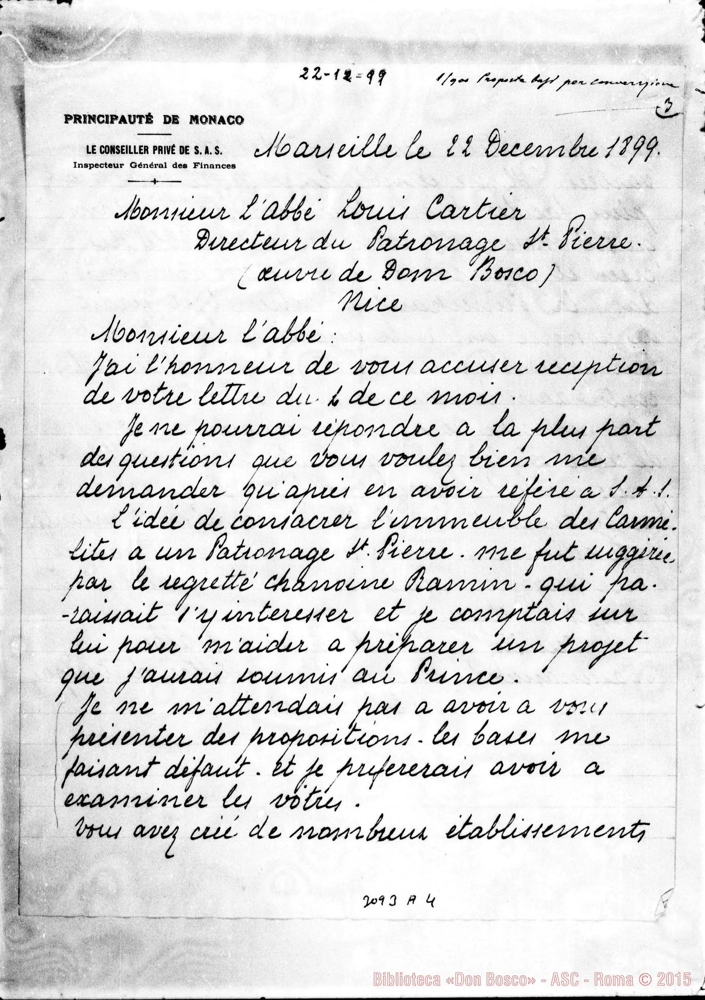 Fotogramma A 4 — Emile Bernich - Louis Cartier. Marseille, 22-12-1899