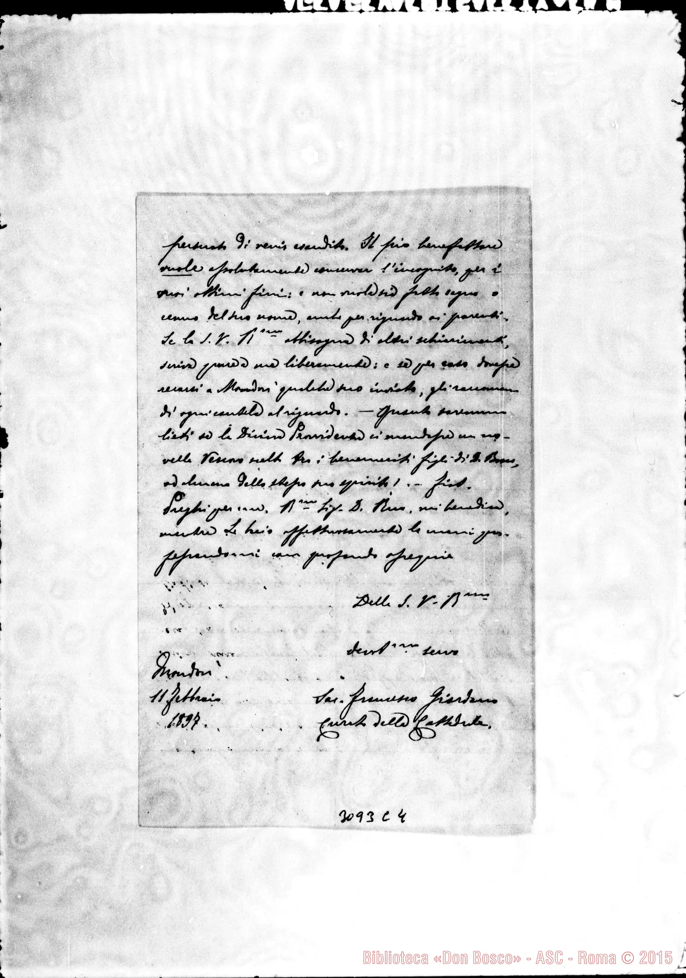 Fotogramma C 4 — Sac. Francesco Giordano - D. Rua. Mondovi, 11-02-1897