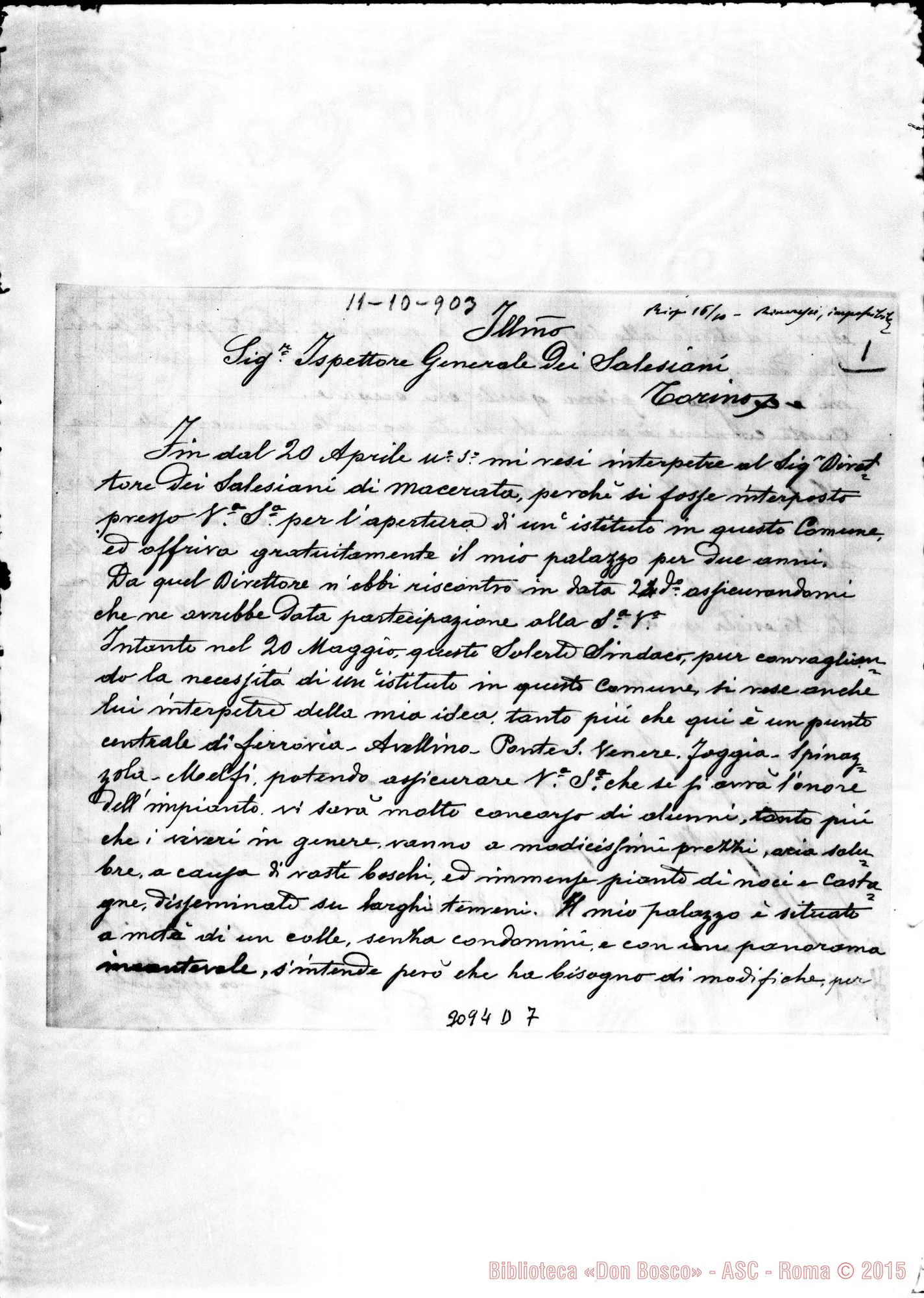 Fotogramma D 7 — Montella: Domenico Fusco - Ispettor Generale. Montella, 11-10-1903