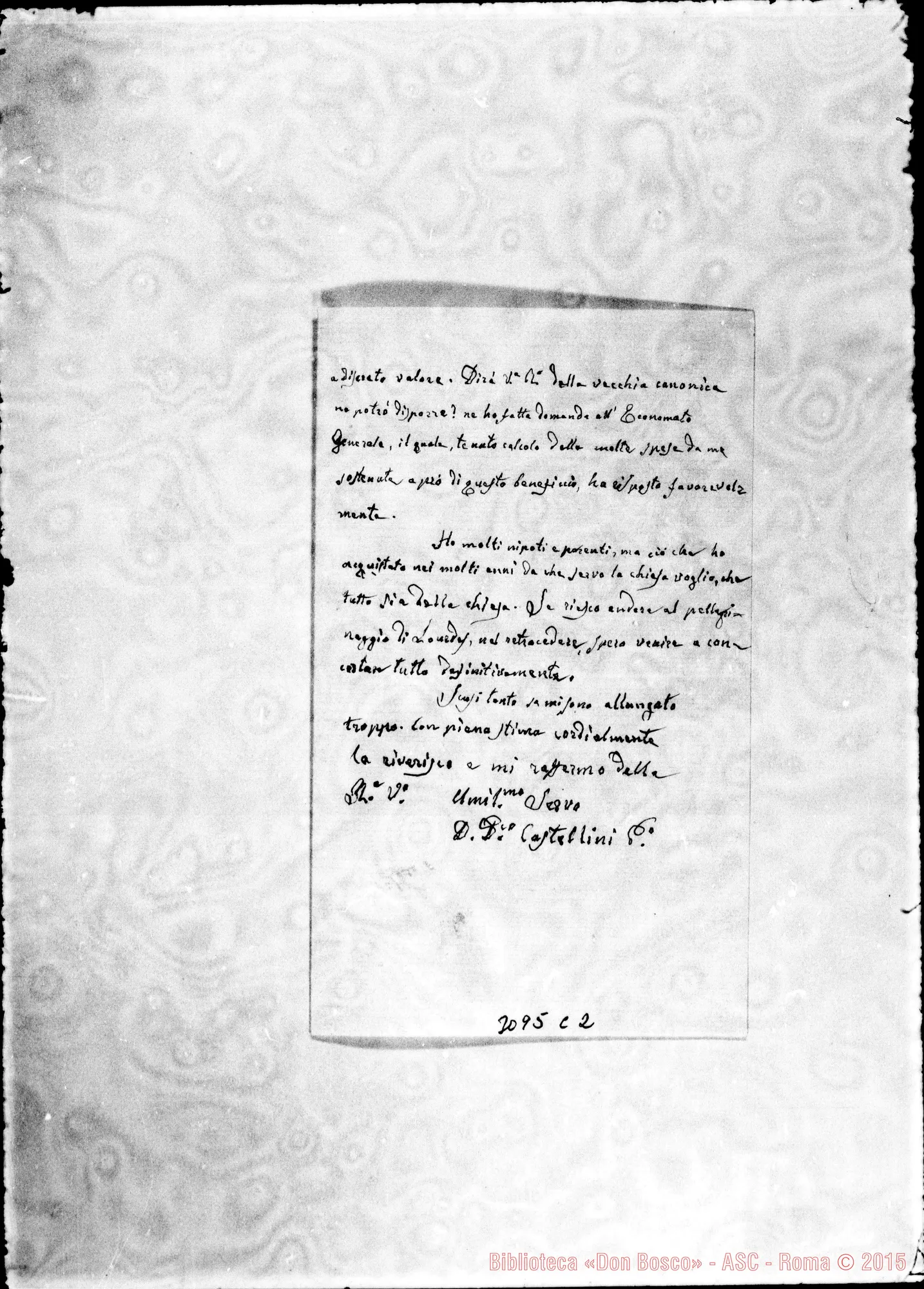 Fotogramma C 2 — Montericco: Castellini D. Domenico, prevosto - Ispettore. Montericco, 3-06-1907