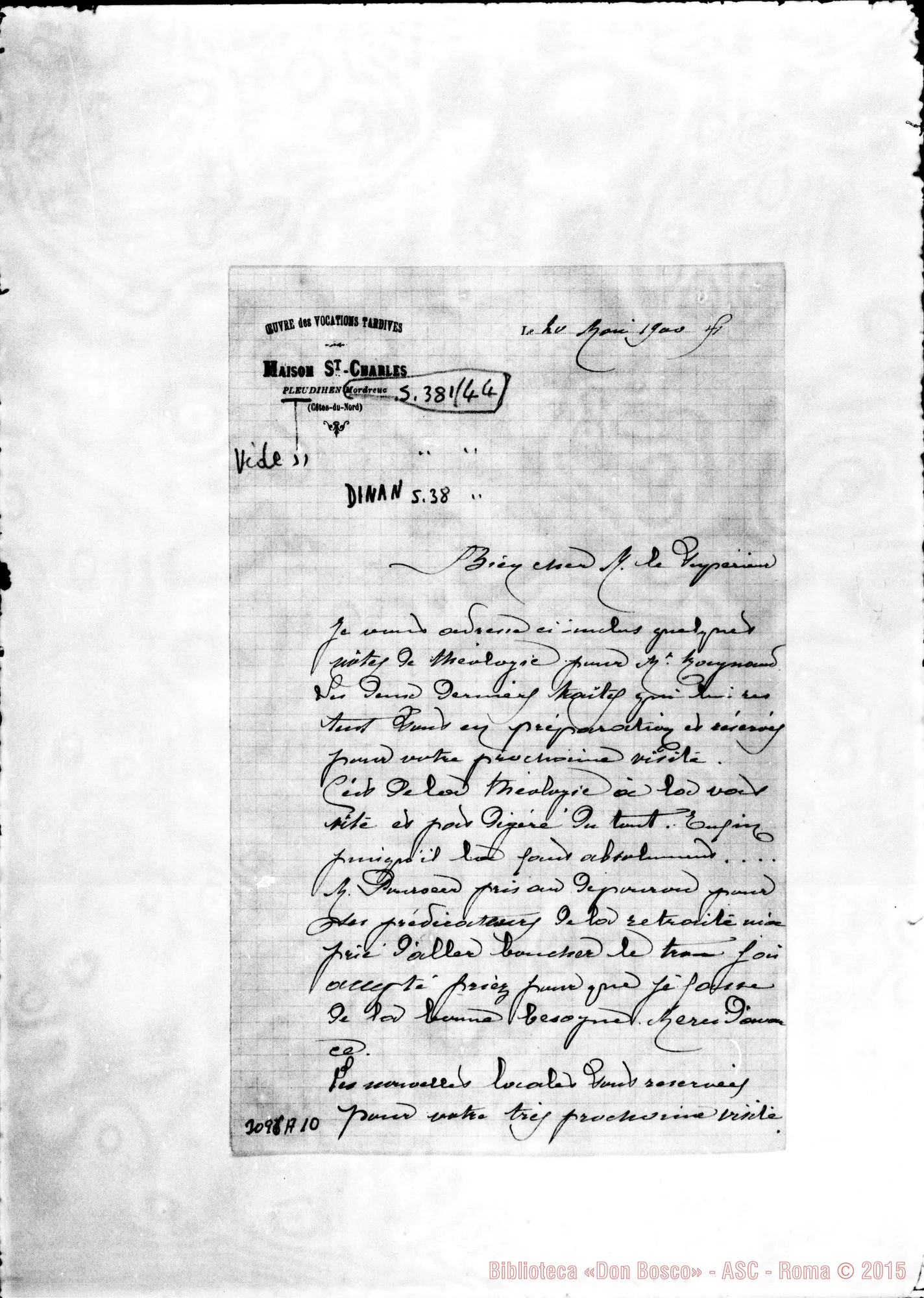 Fotogramma A 10 — L. Riccardi - Bien cher le Supérieur. Mordreuc, 20-05-1900