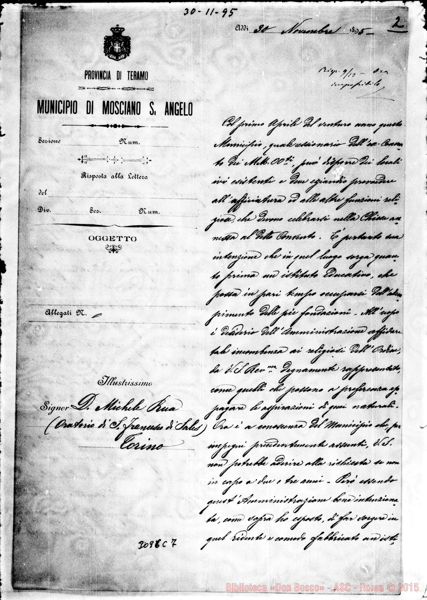 Fotogramma C 7 — Municipio di Mosciano - D. Rua. Mosciano, 30-11-1895