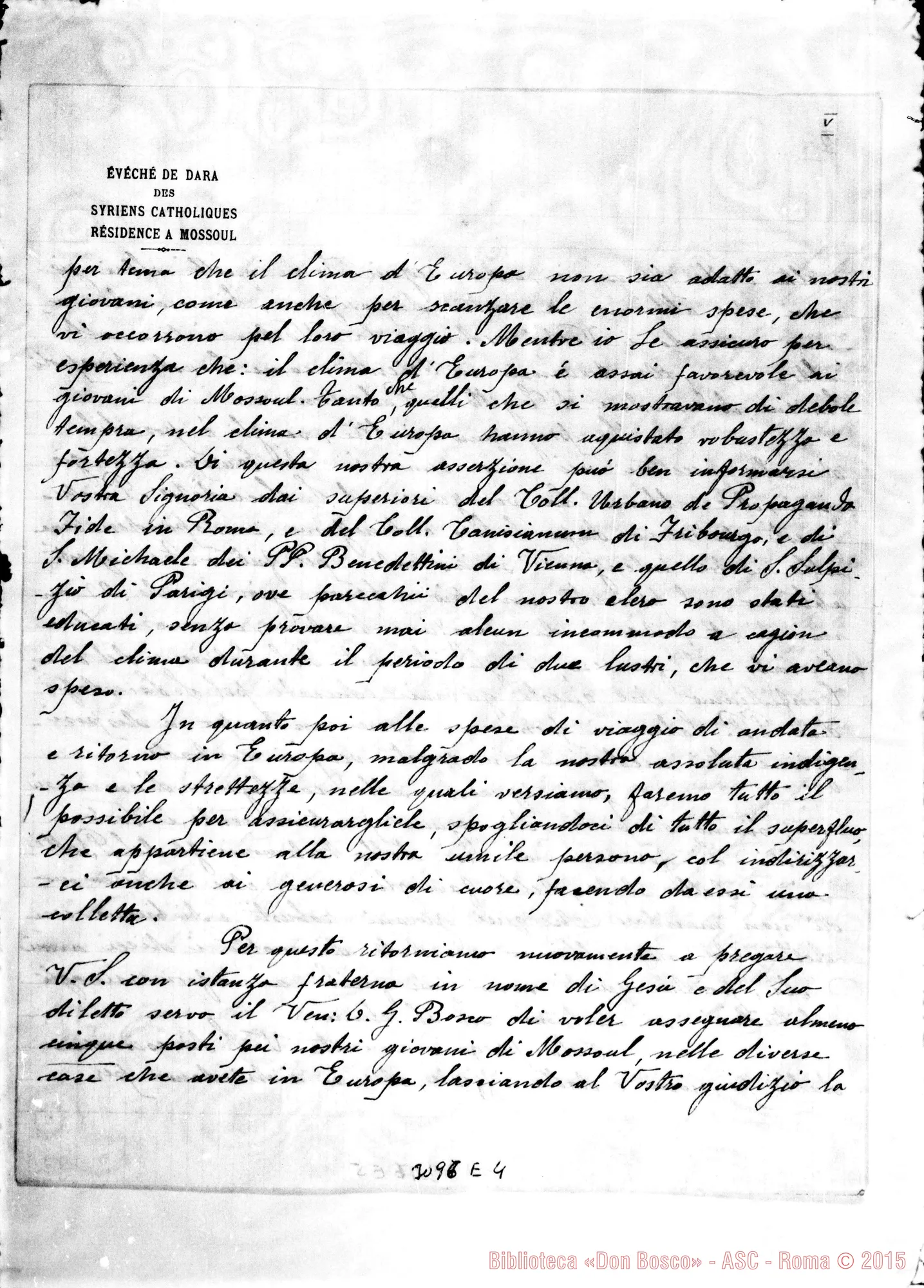 Fotogramma E 4 — Cirillo Paolo Daniel, vesc. - Rev.mo Padre. 1-02-1908. Autogr. Rua