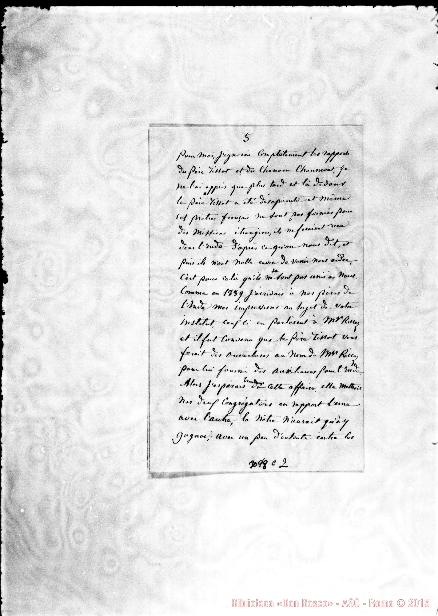 Fotogramma C 2 — J.M. Girard, missionario nell’india - D. Rua. Nagpore, 2-02-1899