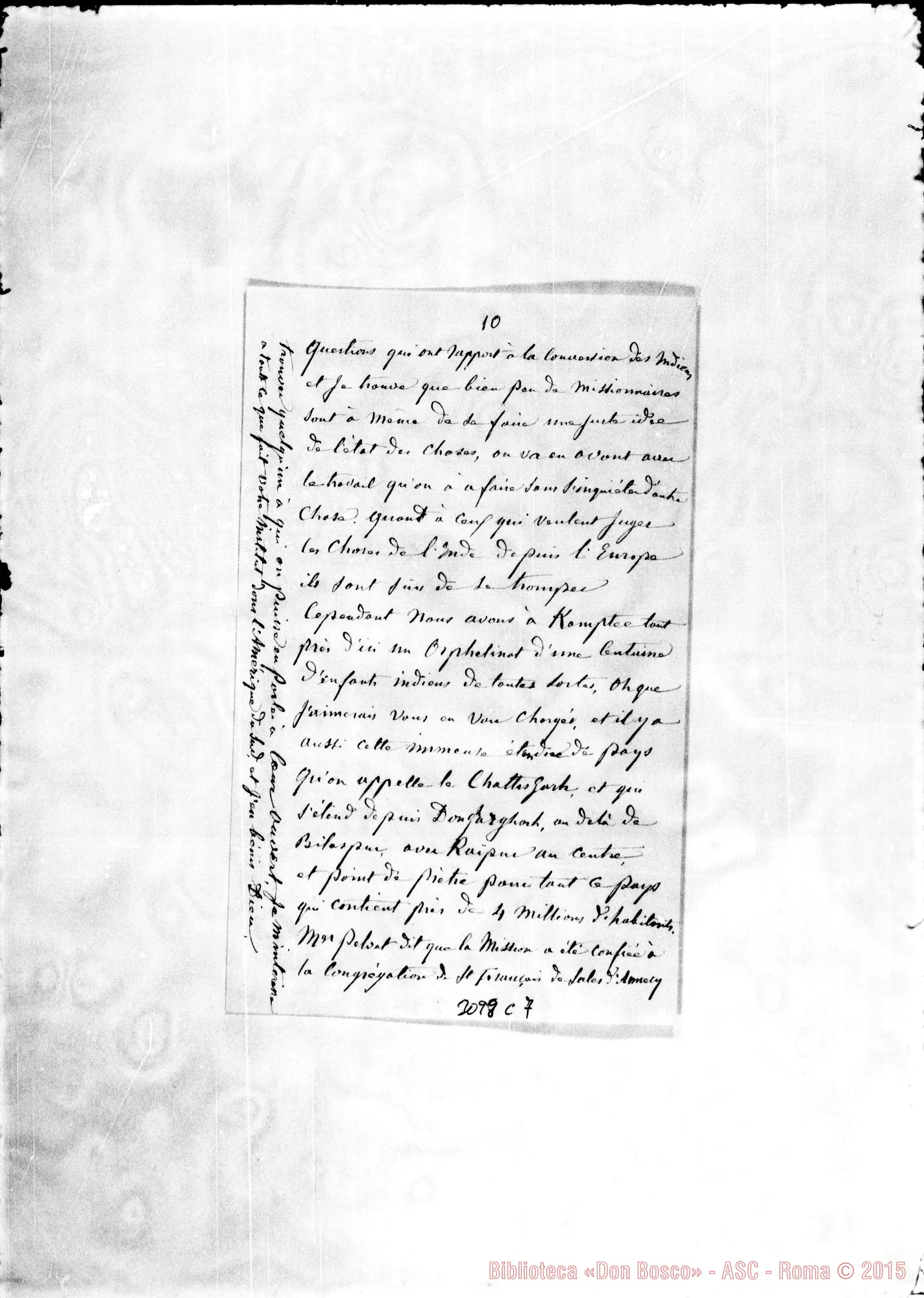 Fotogramma C 7 — J.M. Girard, missionario nell’india - D. Rua. Nagpore, 2-02-1899