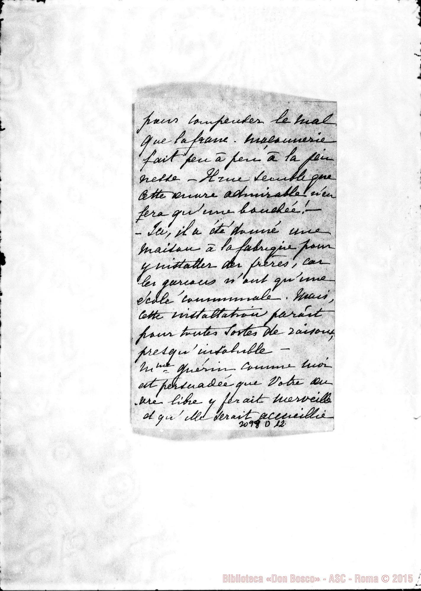 Fotogramma D 12 — Navimoutier: Madame Labbé - Révérend Pére, il 5-10-1891. Autogr. Rua