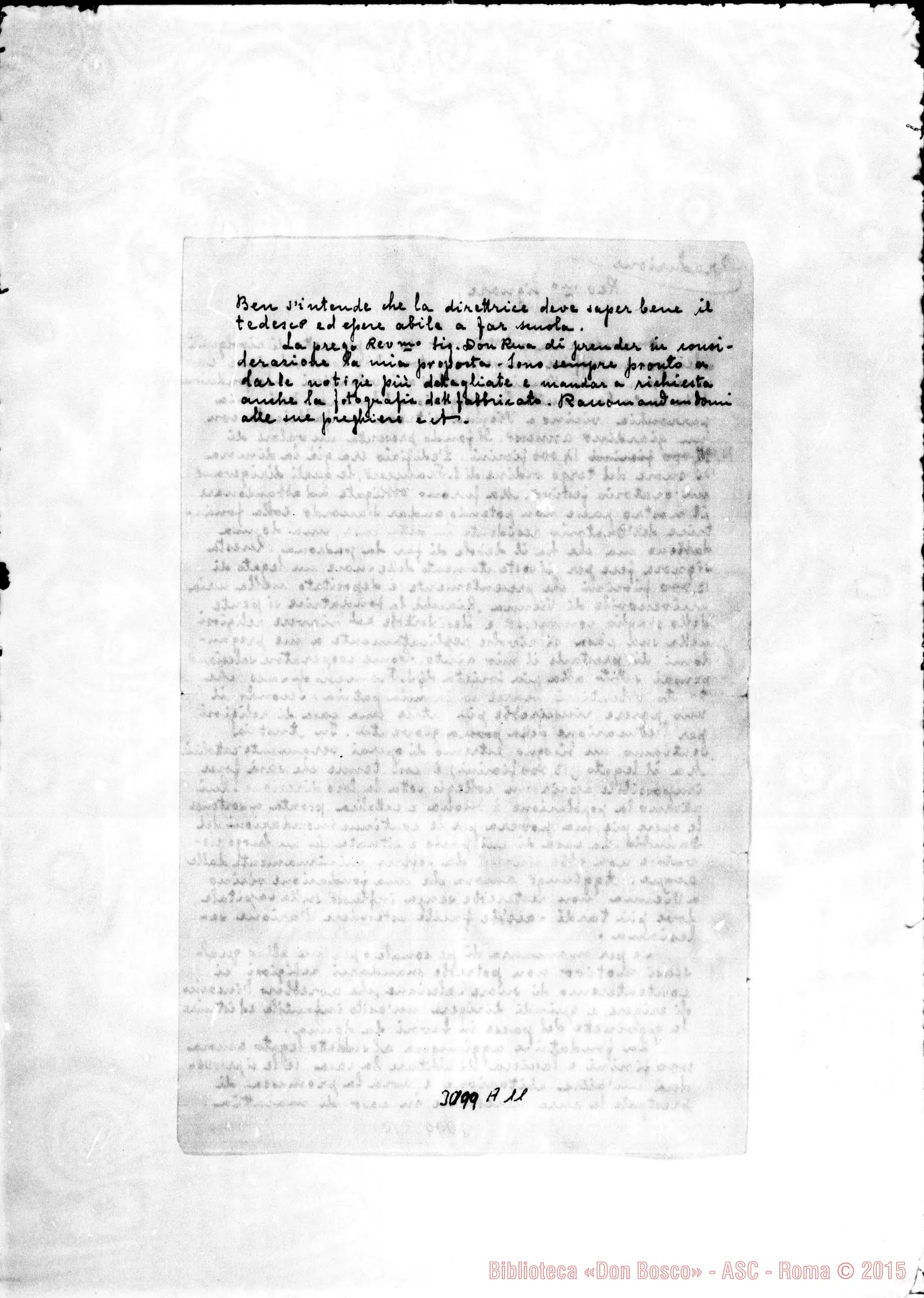 Fotogramma A 11 — Acci, traduzione di lettera precedente