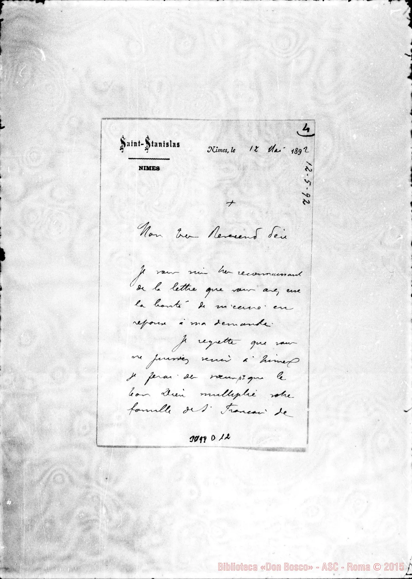 Fotogramma D 12 — L’ Abbé Bonnefai - Révérend Pére. Nimes, 12-05-1892