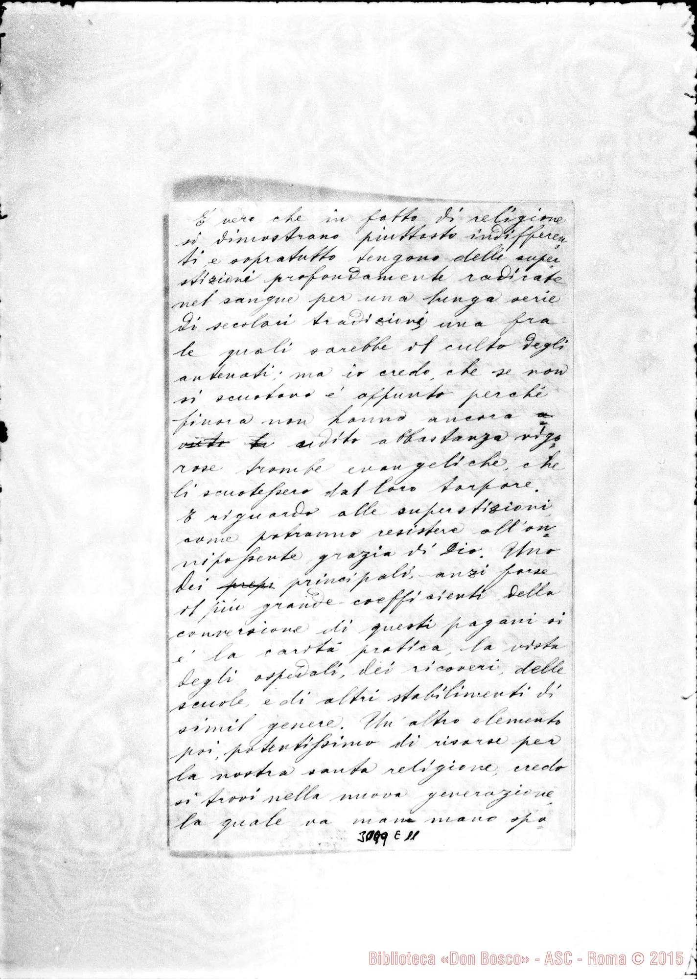 Fotogramma E 11 — Giuseppe Basso, mission. apost. - D. Rua. Gen. 1901. Autogr. Rua