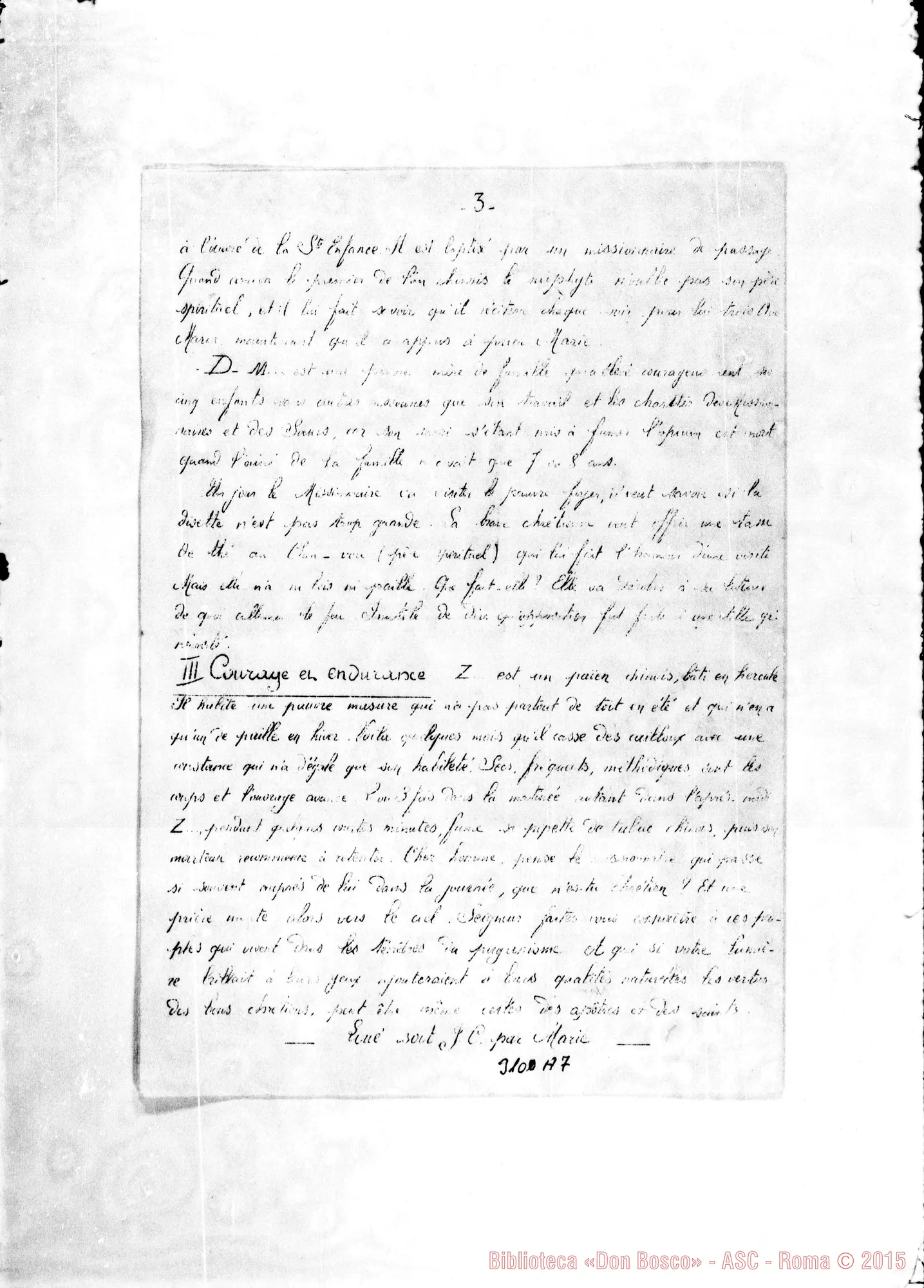Fotogramma A 7 — Giuseppe Basso, mission. apost. - D. Rua. Gen. 1901. Autogr. Rua