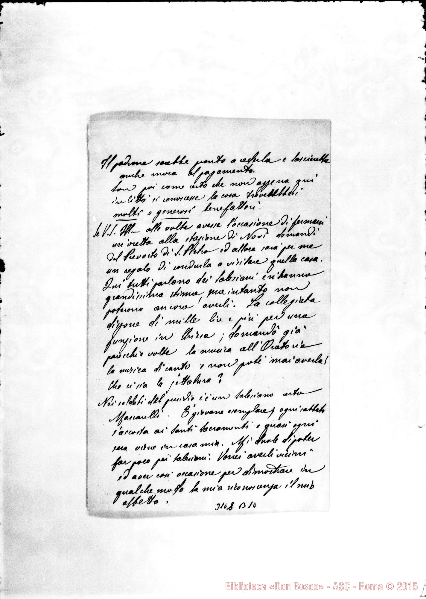 Fotogramma B 10 — Sac. Merizzi, di S. Pietro - D. Rua. Novi Ligure, 23-05-1892