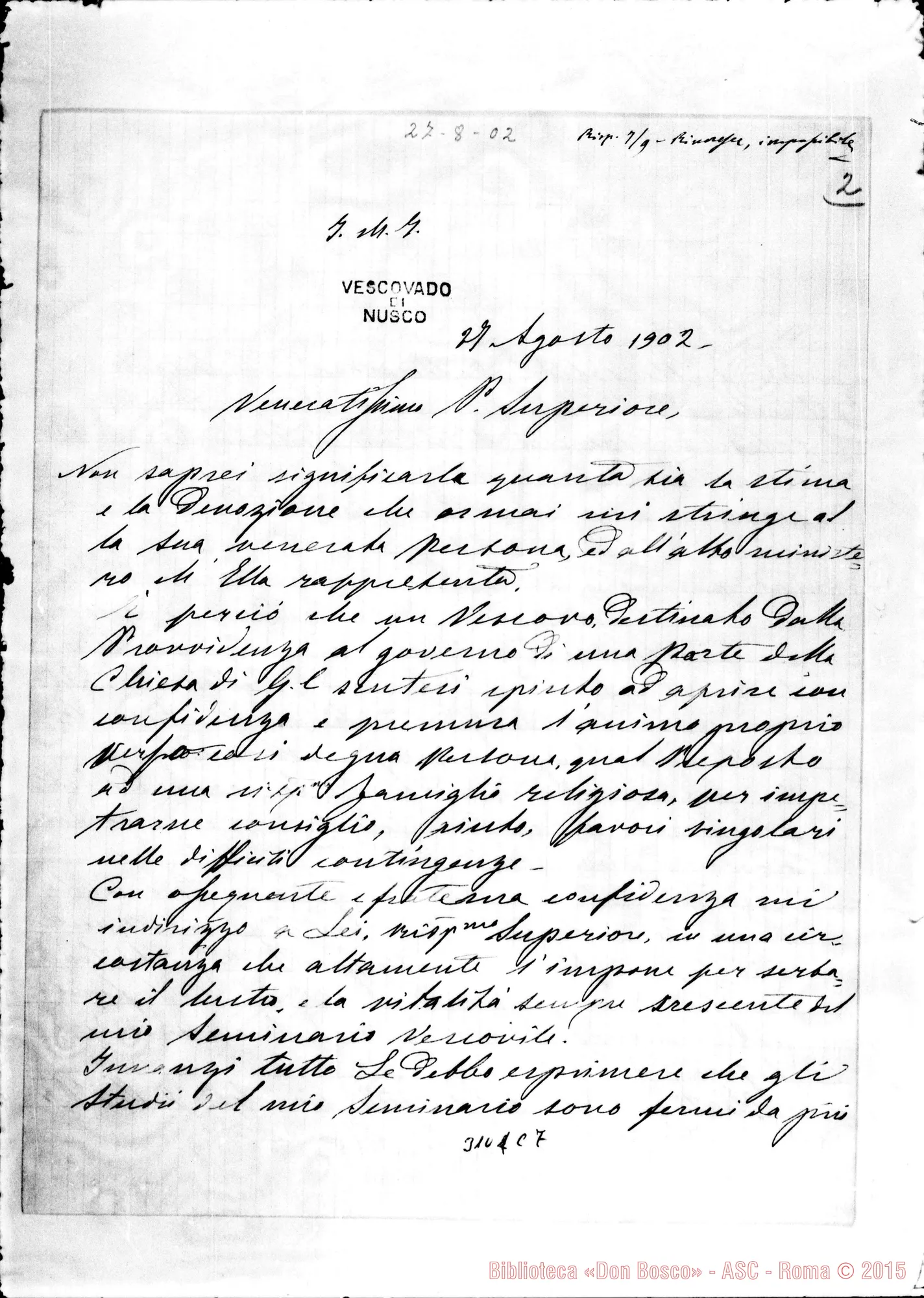 Fotogramma C 7 — Nusco: Michel Arcangelo Pirone, vesc. di Nusco - D. Rua. Nusco, 27-08-1902