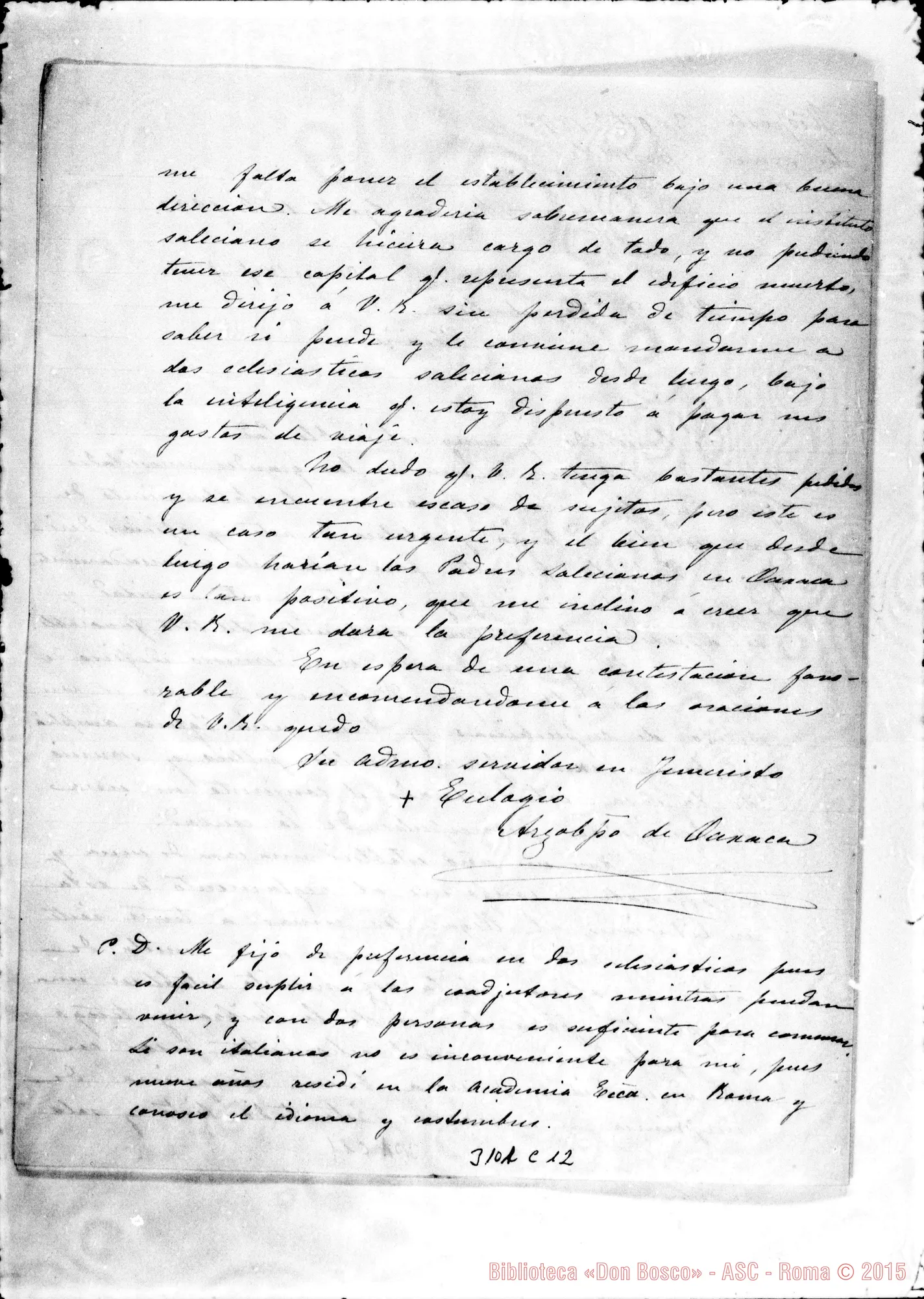 Fotogramma C 12 — Oaxaca (Messico): Eulogio Gregorio Gillow, vesc. di Oaxaca - D. Rua. Ago.1893